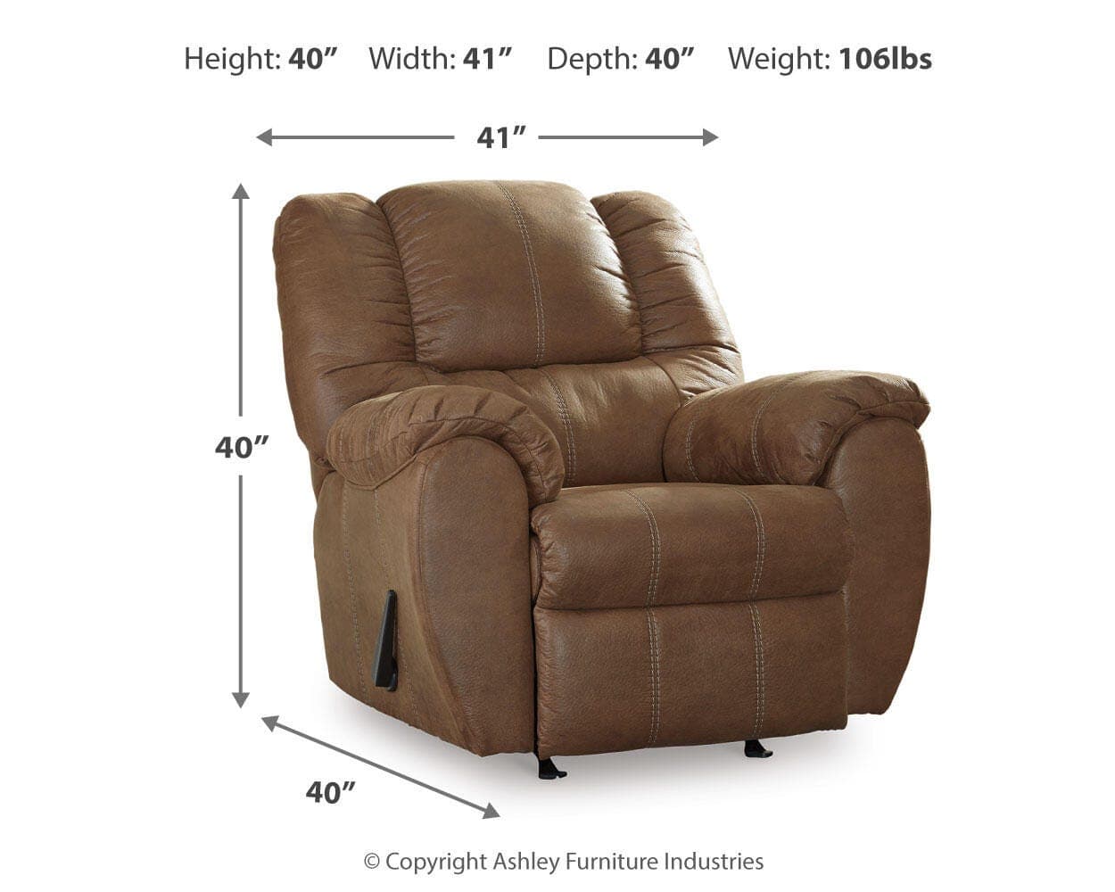 McGann Recliner — Brown/Beige — view 4