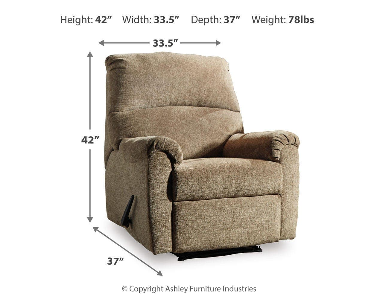 Nerviano Recliner — Brown/Beige — view 4