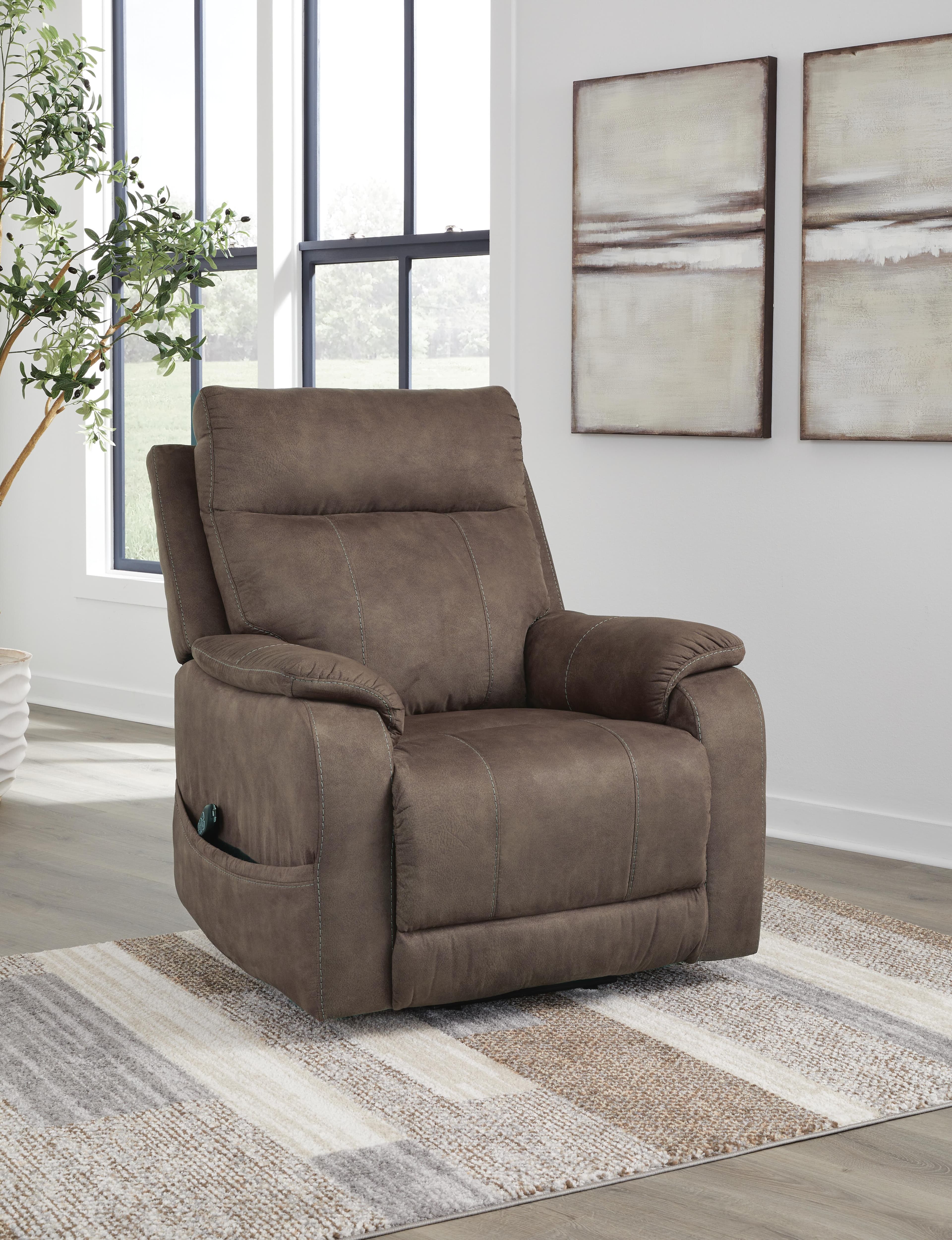 Crestmeade Power Lift Recliner — Brown/Beige — view 2