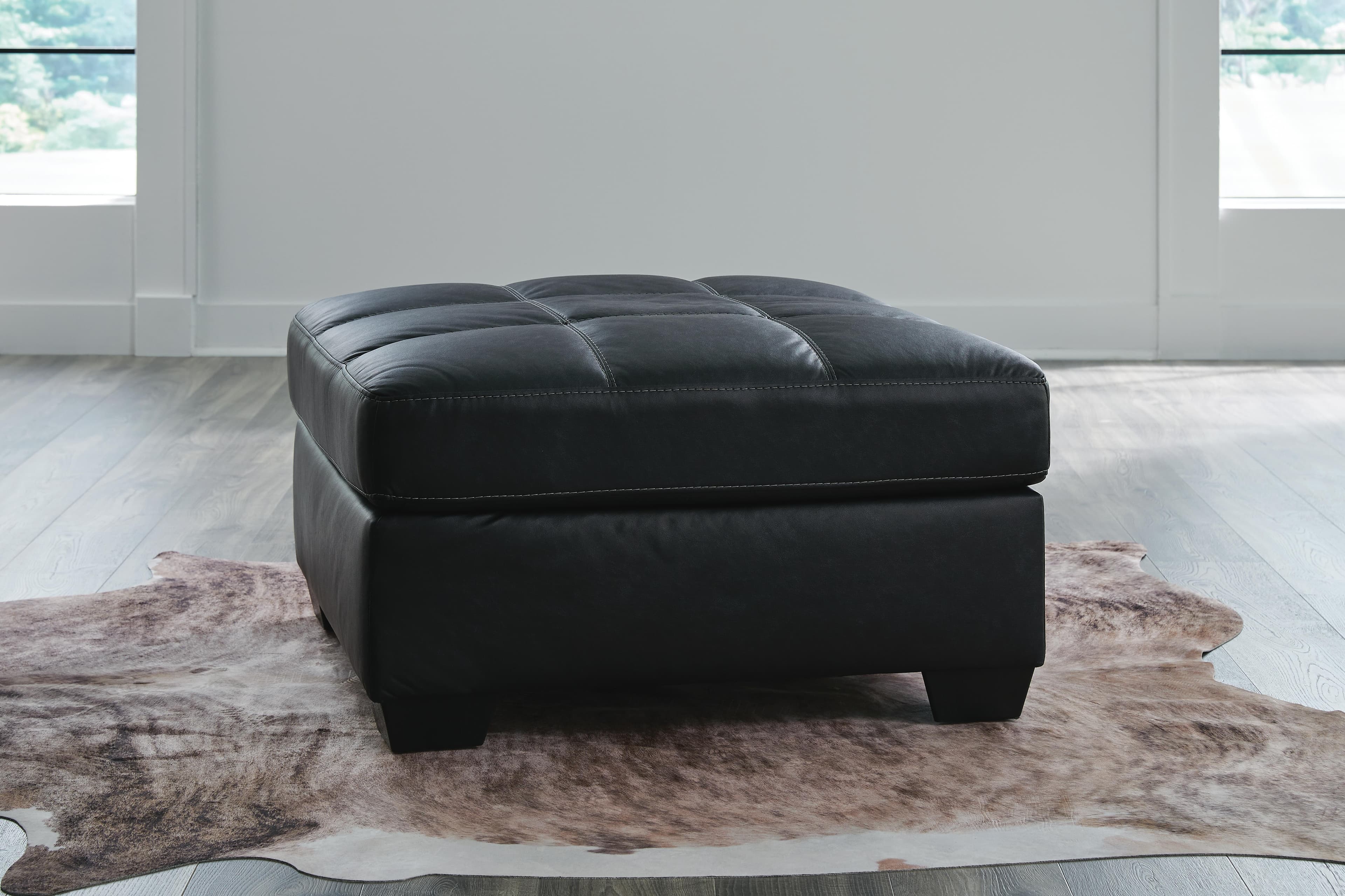 Barlin Mills Oversized Accent Ottoman — Black/Gray — view 2