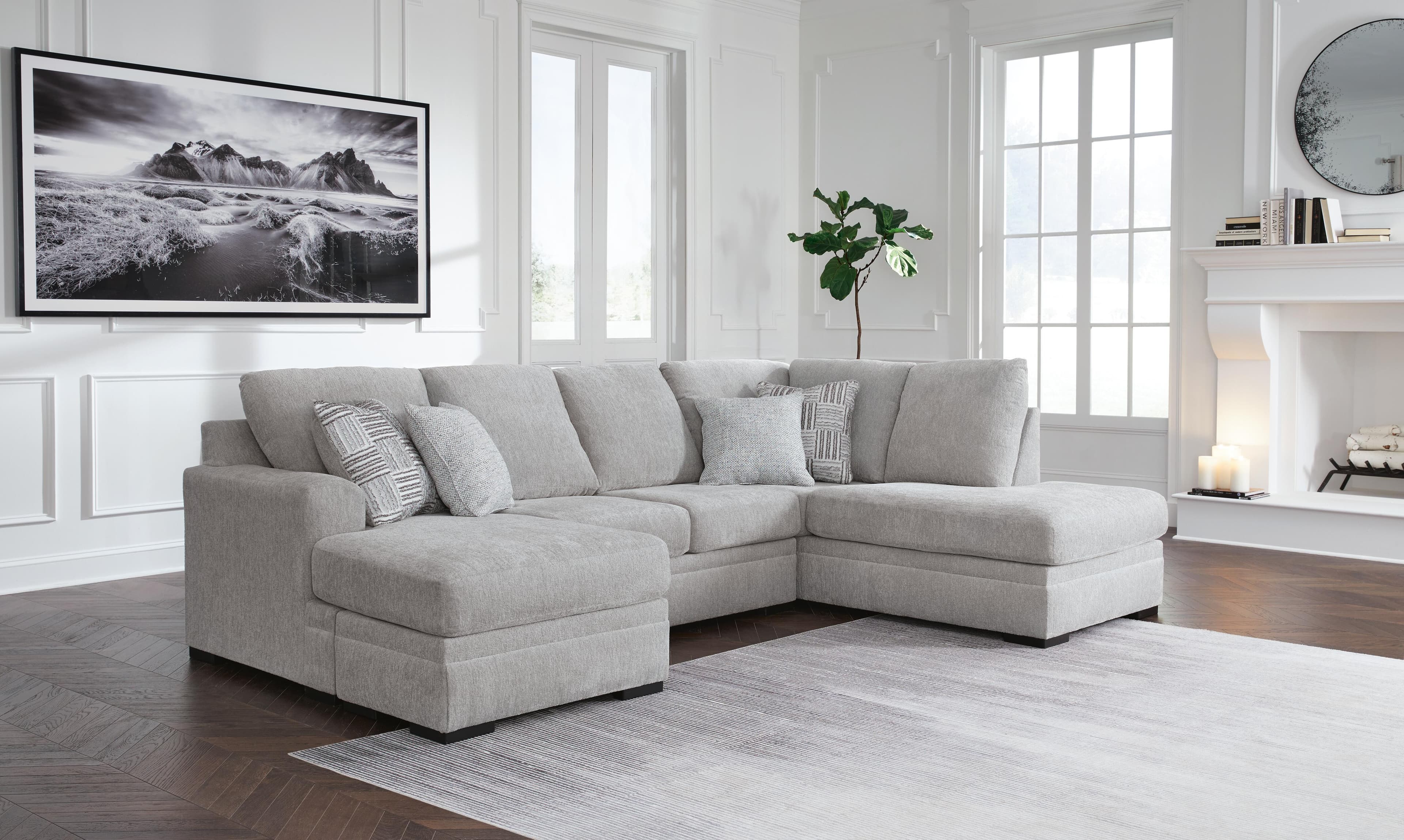 Gabyleigh 2-Piece Sectional with Chaise — Black/Gray — view 2