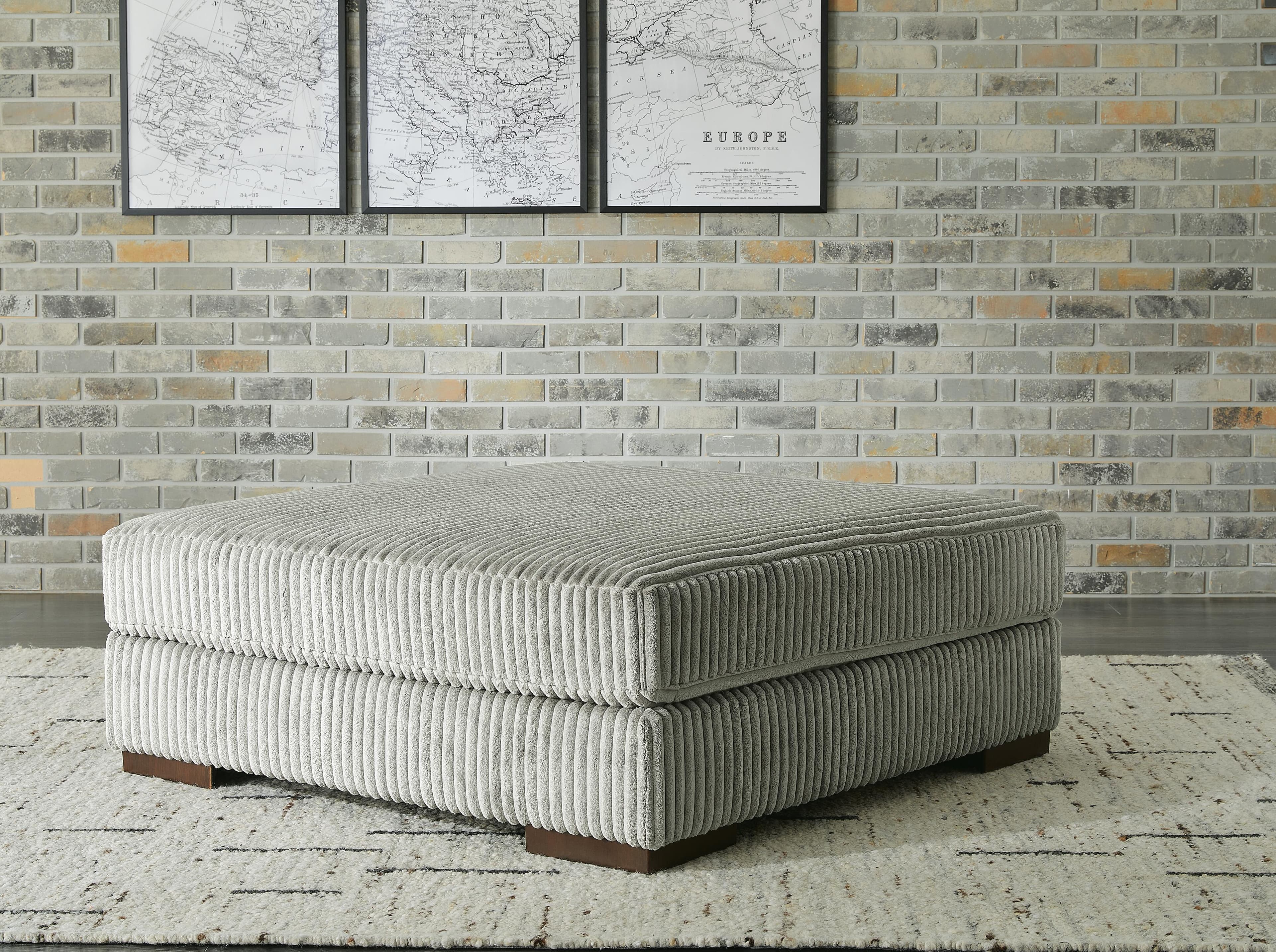 Lindyn Oversized Accent Ottoman — Black/Gray — view 2