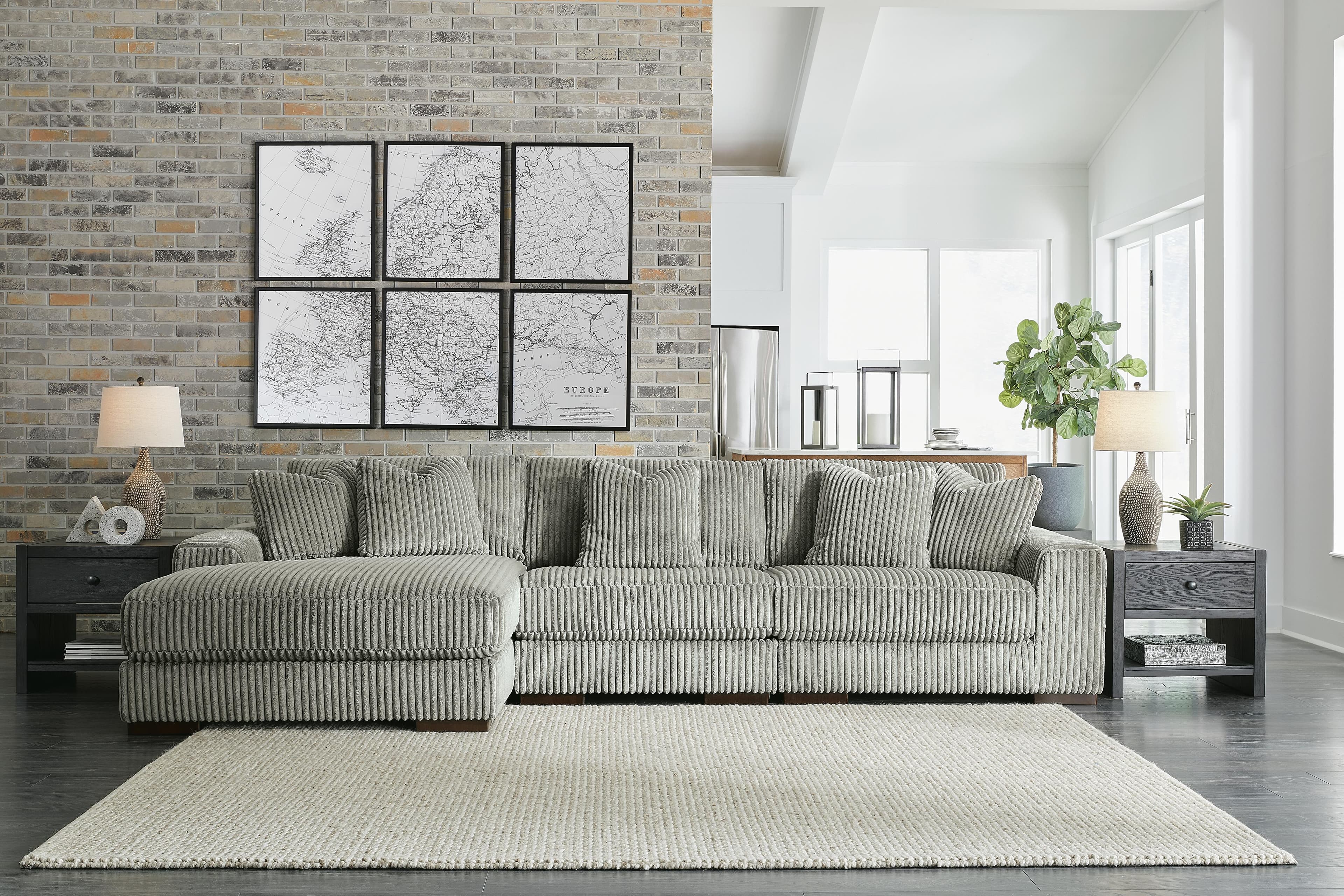 Lindyn 3-Piece Sectional with Chaise — Black/Gray — view 2