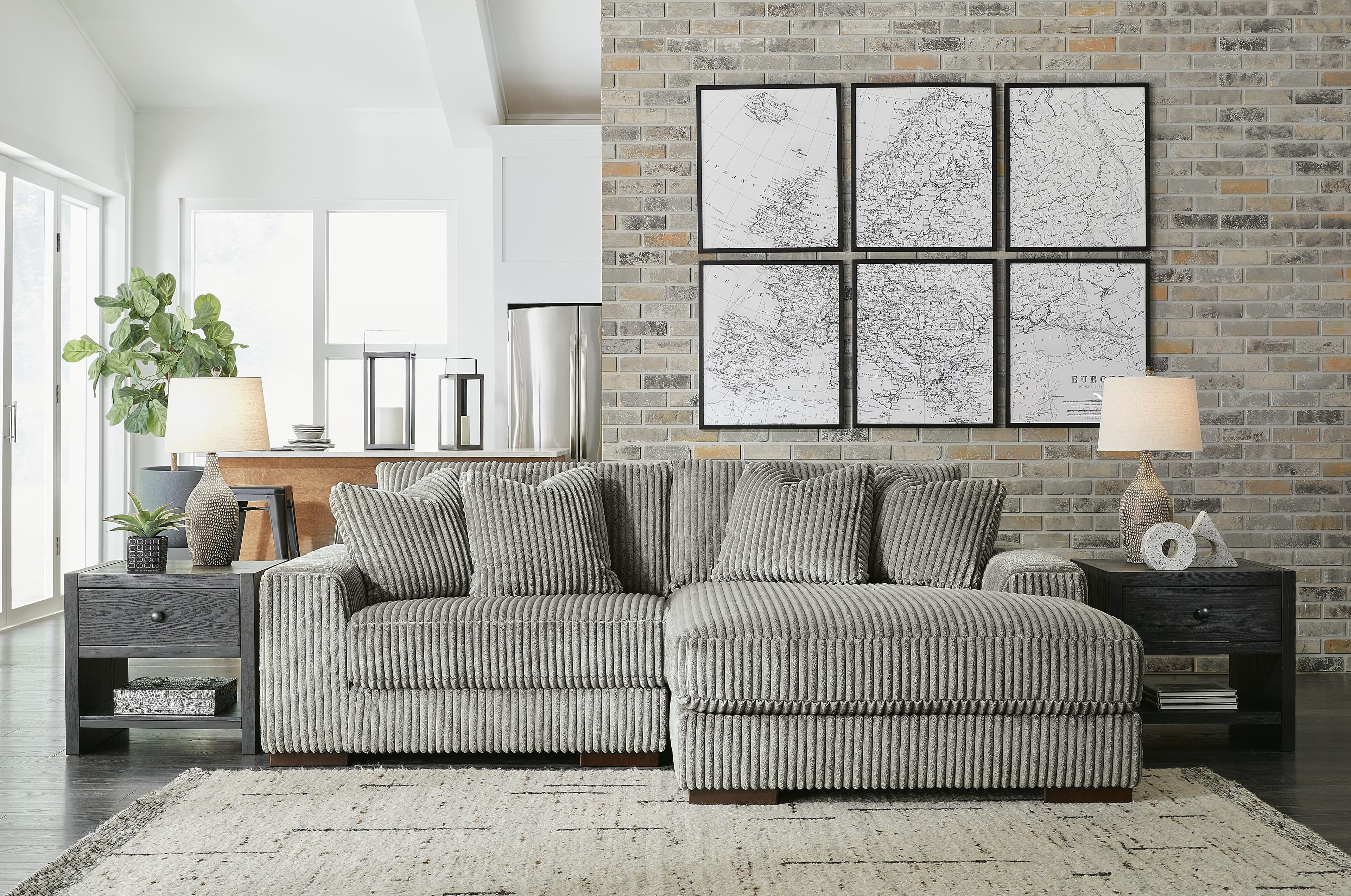 Lindyn 2-Piece Sectional with Chaise — Black/Gray — view 2