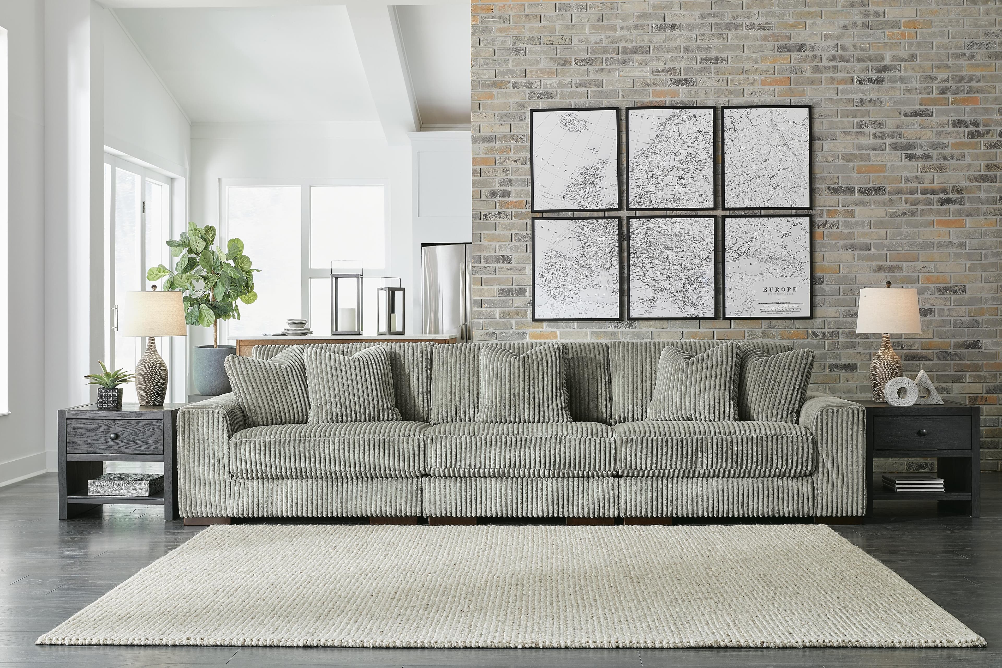 Lindyn 3-Piece Sectional Sofa — Black/Gray — view 2