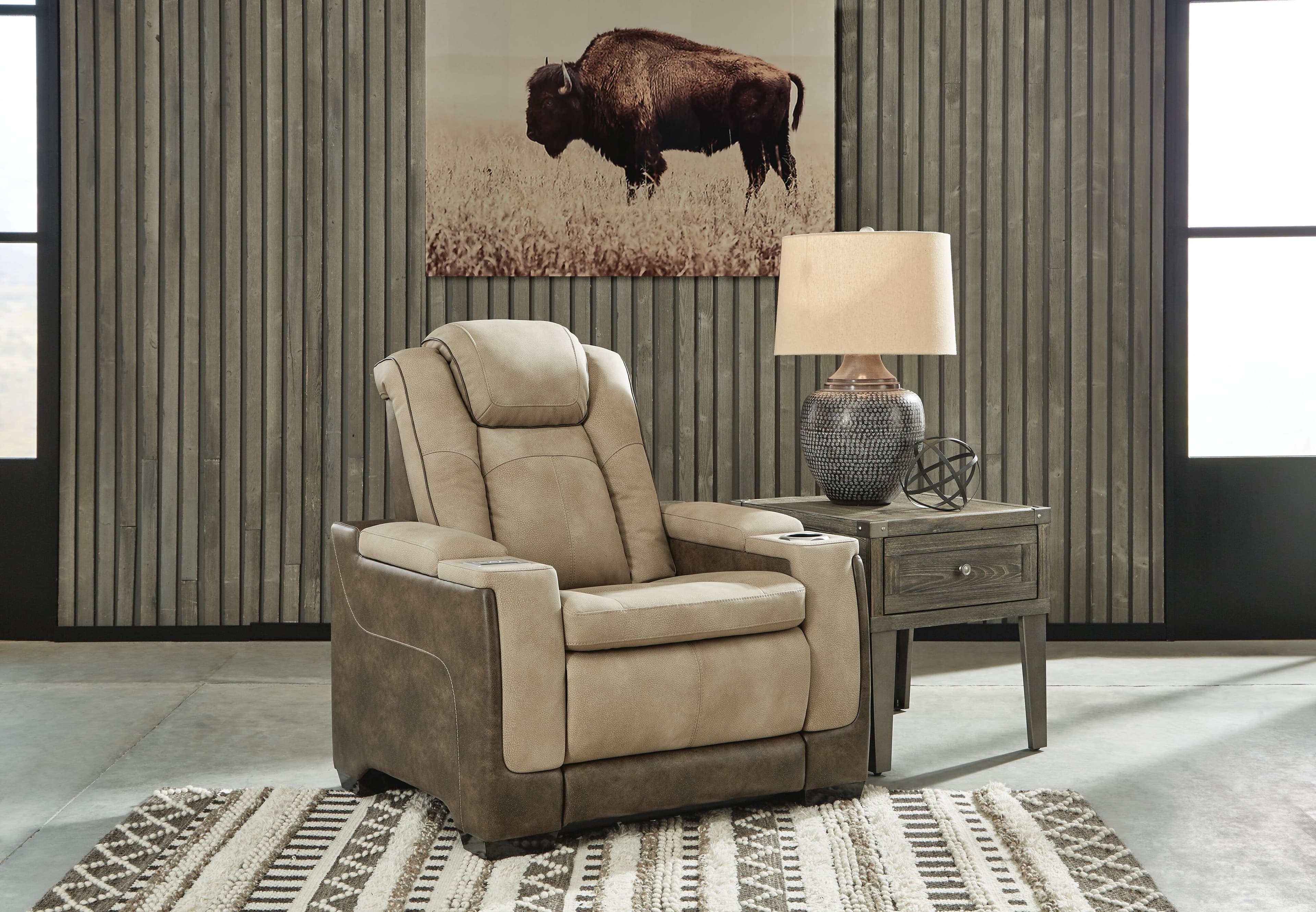 Next-Gen Durapella Power Recliner — Brown/Beige — view 2