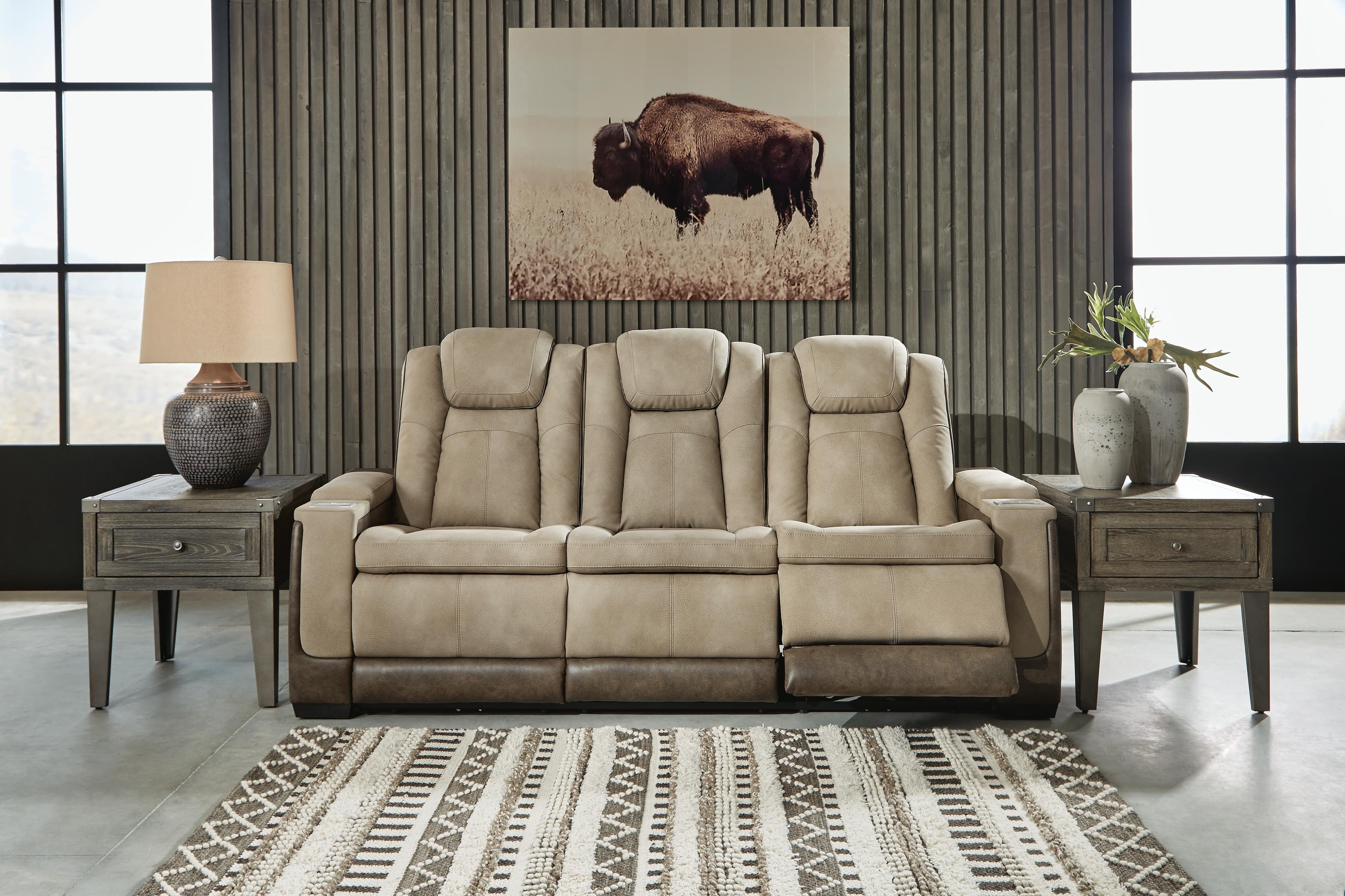 Next-Gen Durapella Power Reclining Sofa — Brown/Beige — view 2