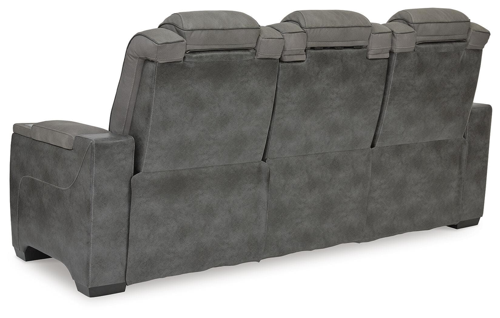 Next-Gen Durapella Power Reclining Sofa — Black/Gray — view 5