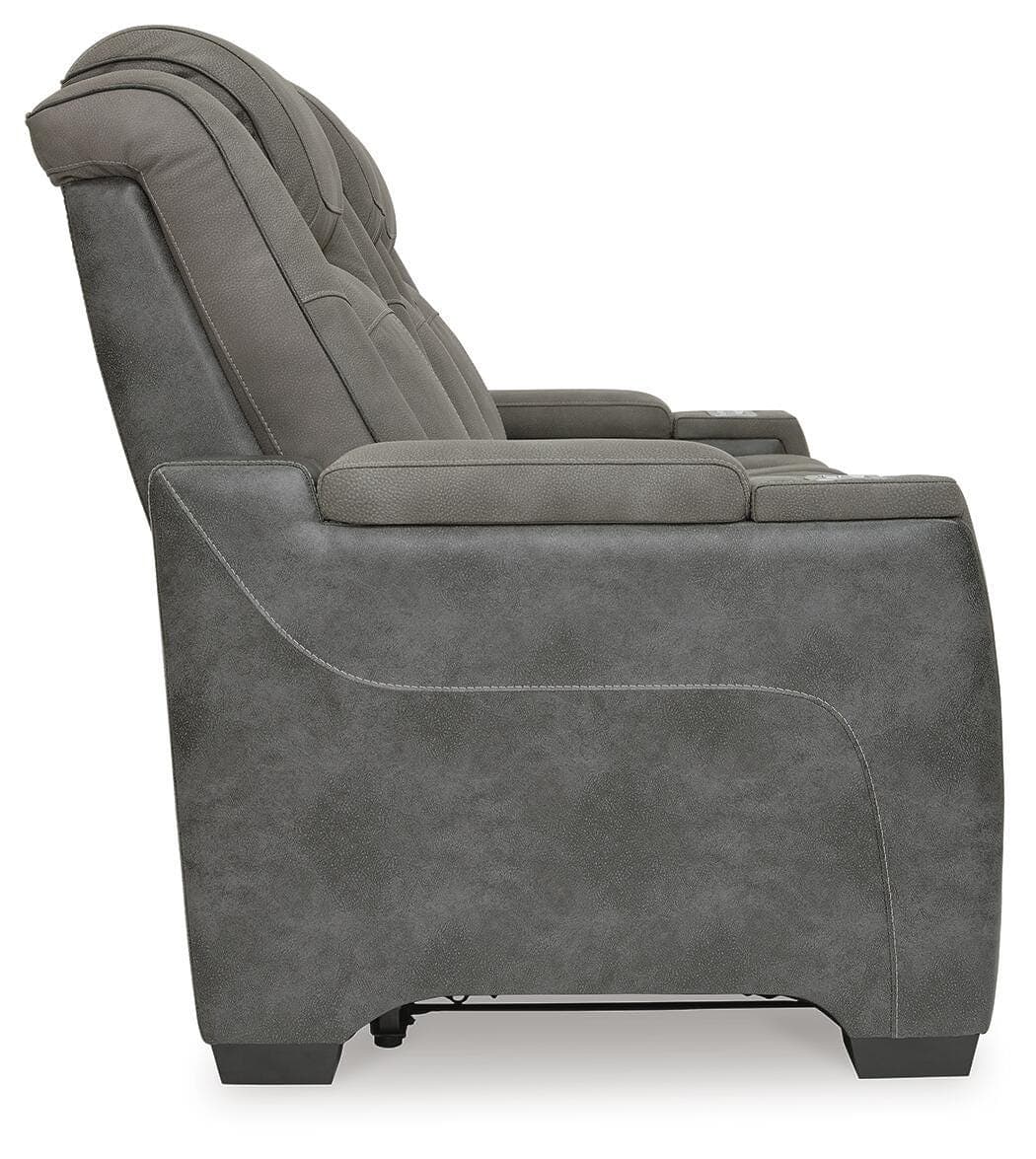 Next-Gen Durapella Power Reclining Sofa — Black/Gray — view 4