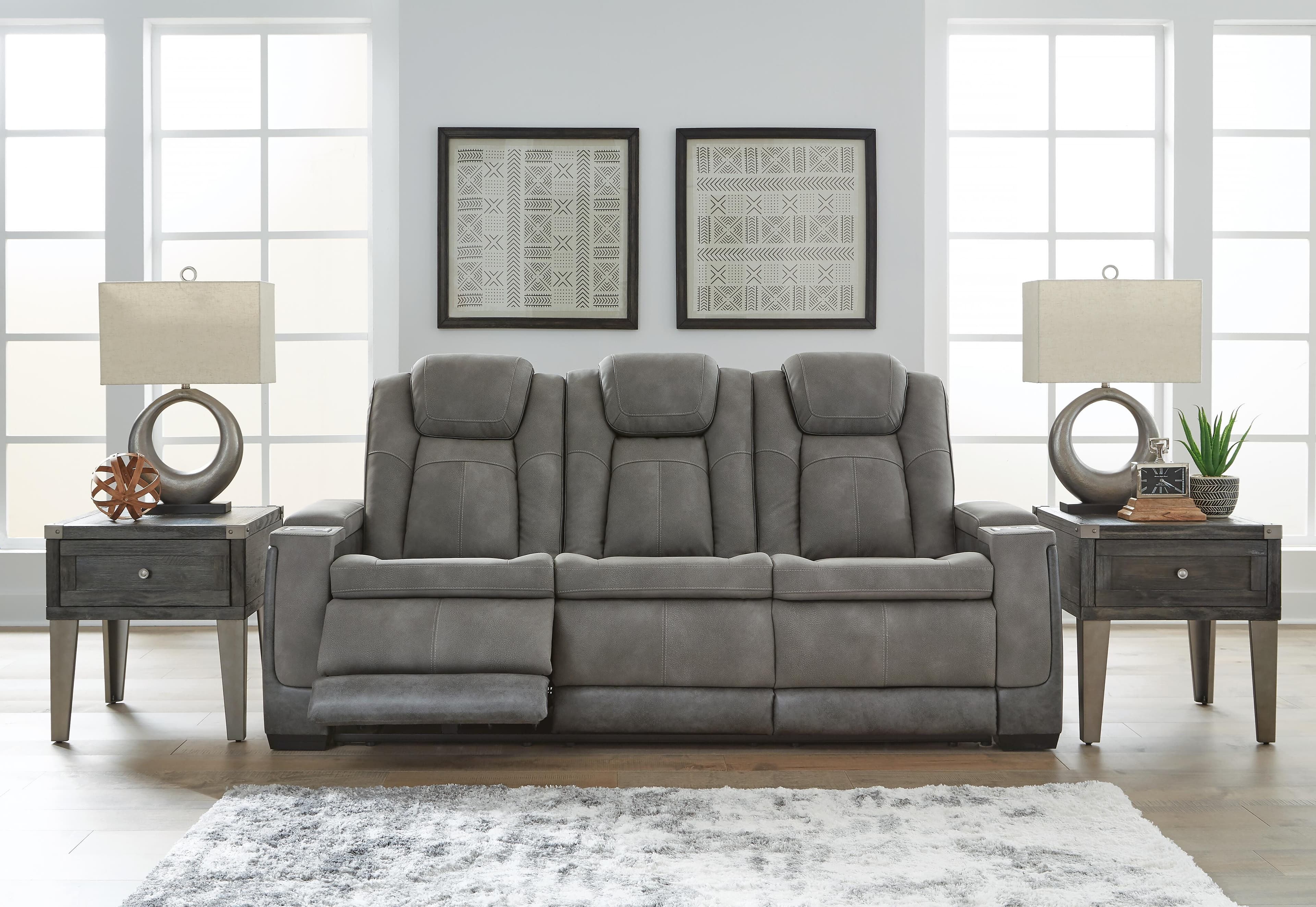 Next-Gen Durapella Power Reclining Sofa — Black/Gray — view 2