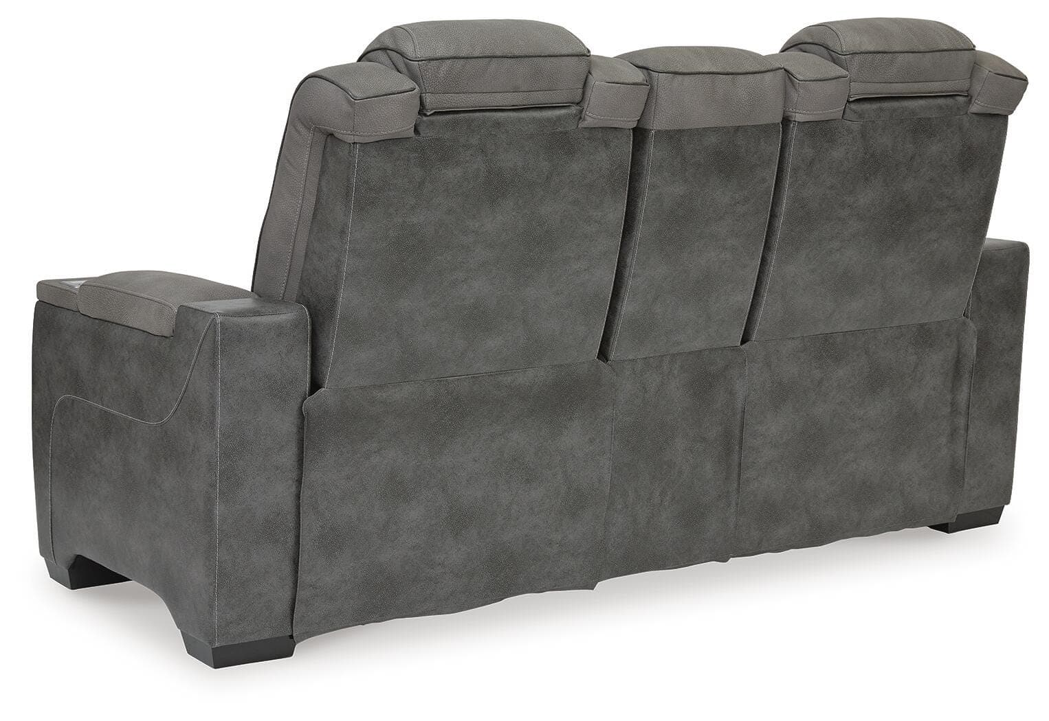Next-Gen Durapella Power Reclining Loveseat with Console — Black/Gray — view 5