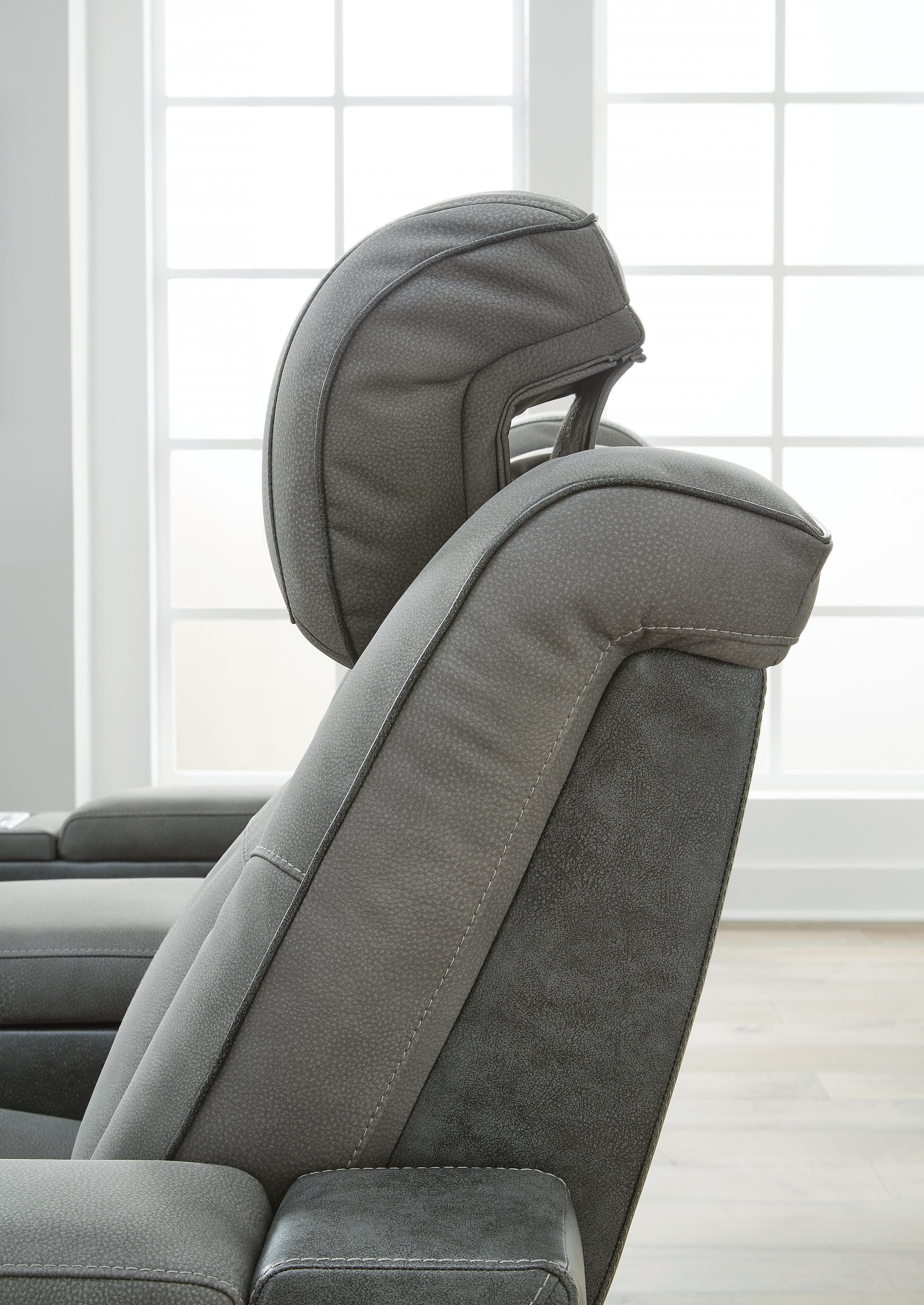 Next-Gen Durapella Power Reclining Loveseat with Console — Black/Gray — view 7