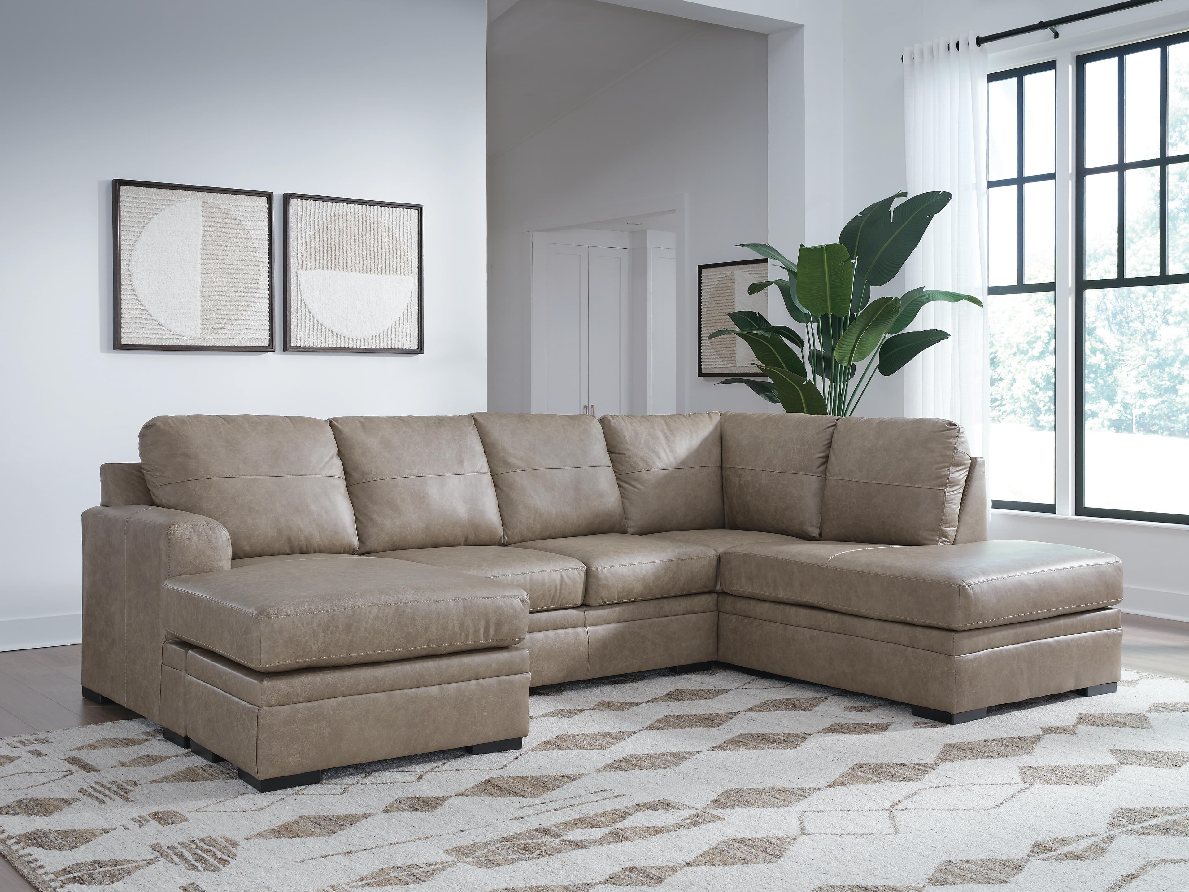Amuleto 2-Piece Sectional with Chaise — Brown/Beige — view 2