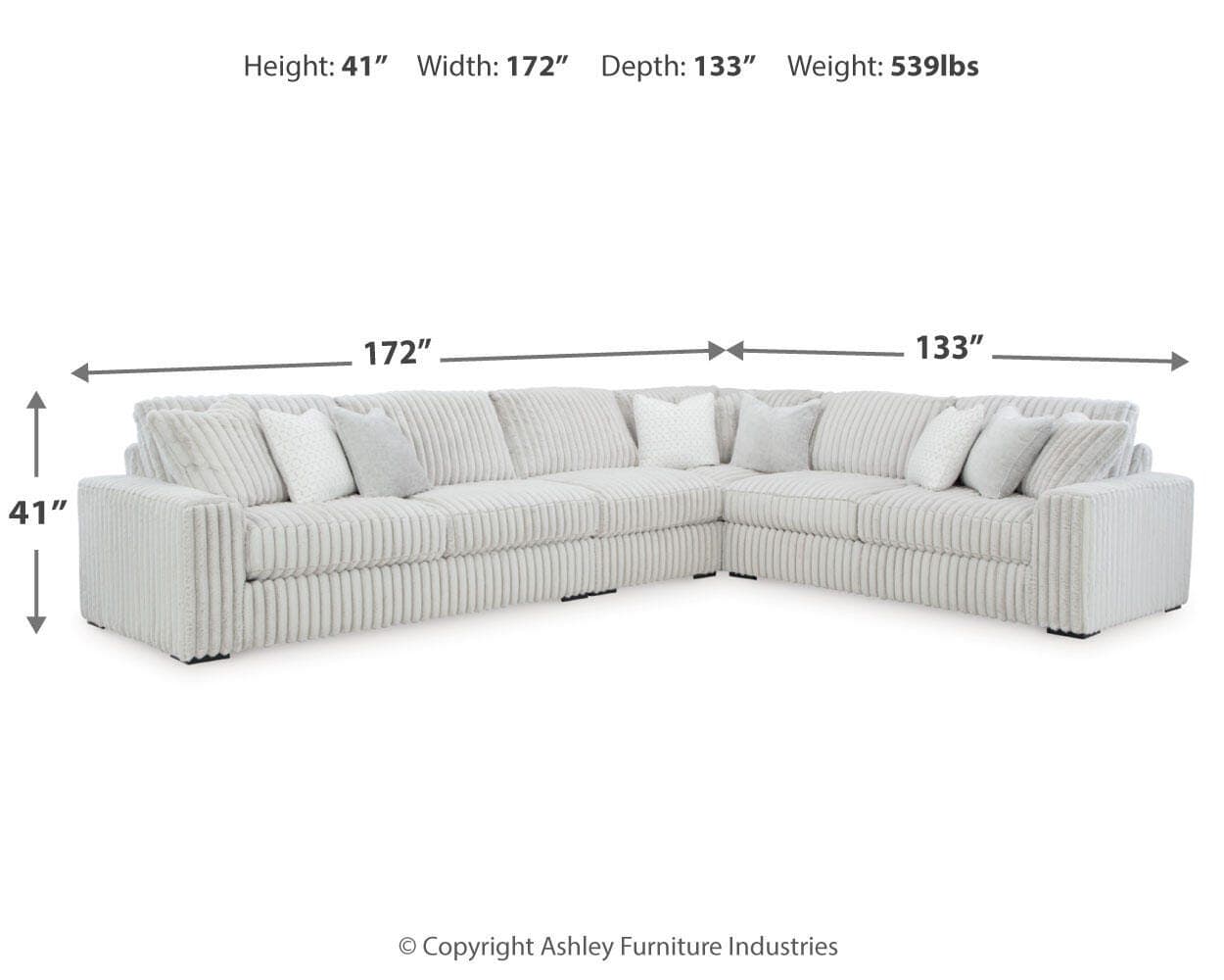 Stupendous 4-Piece Sectional — Black/Gray — view 6