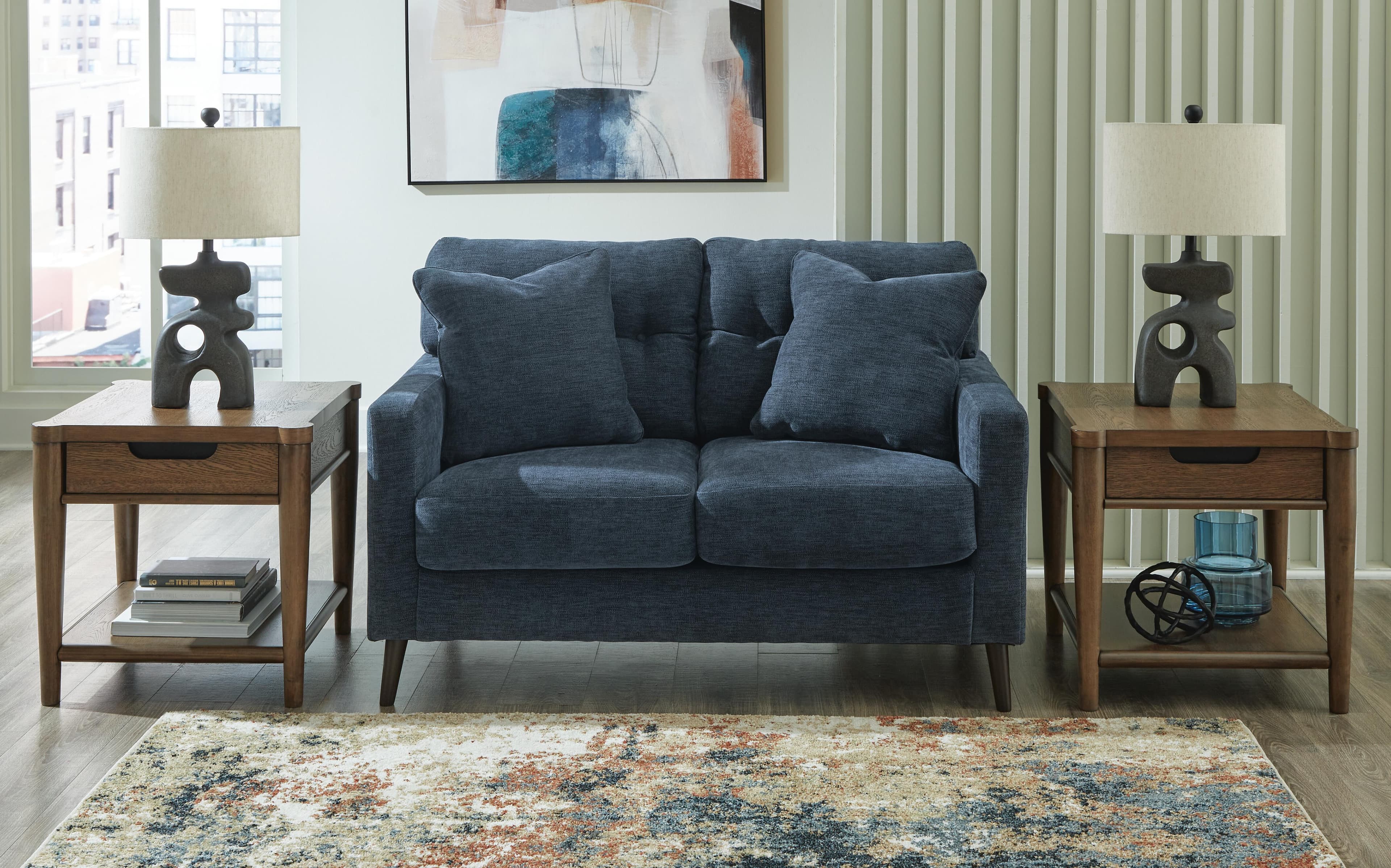 Bixler Loveseat — Blue — view 2