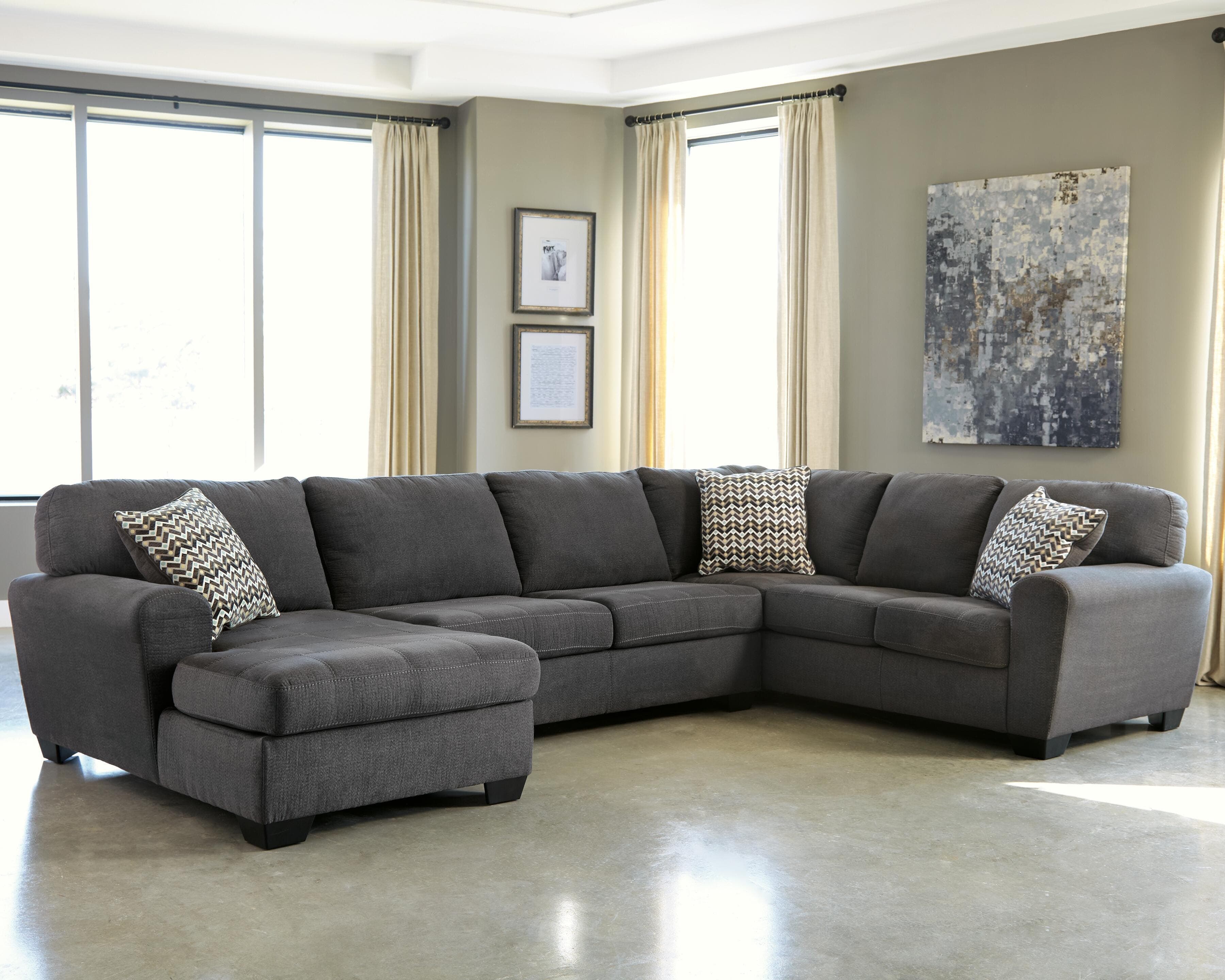 Ambee 3-Piece Sectional with Chaise — Black/Gray — view 2