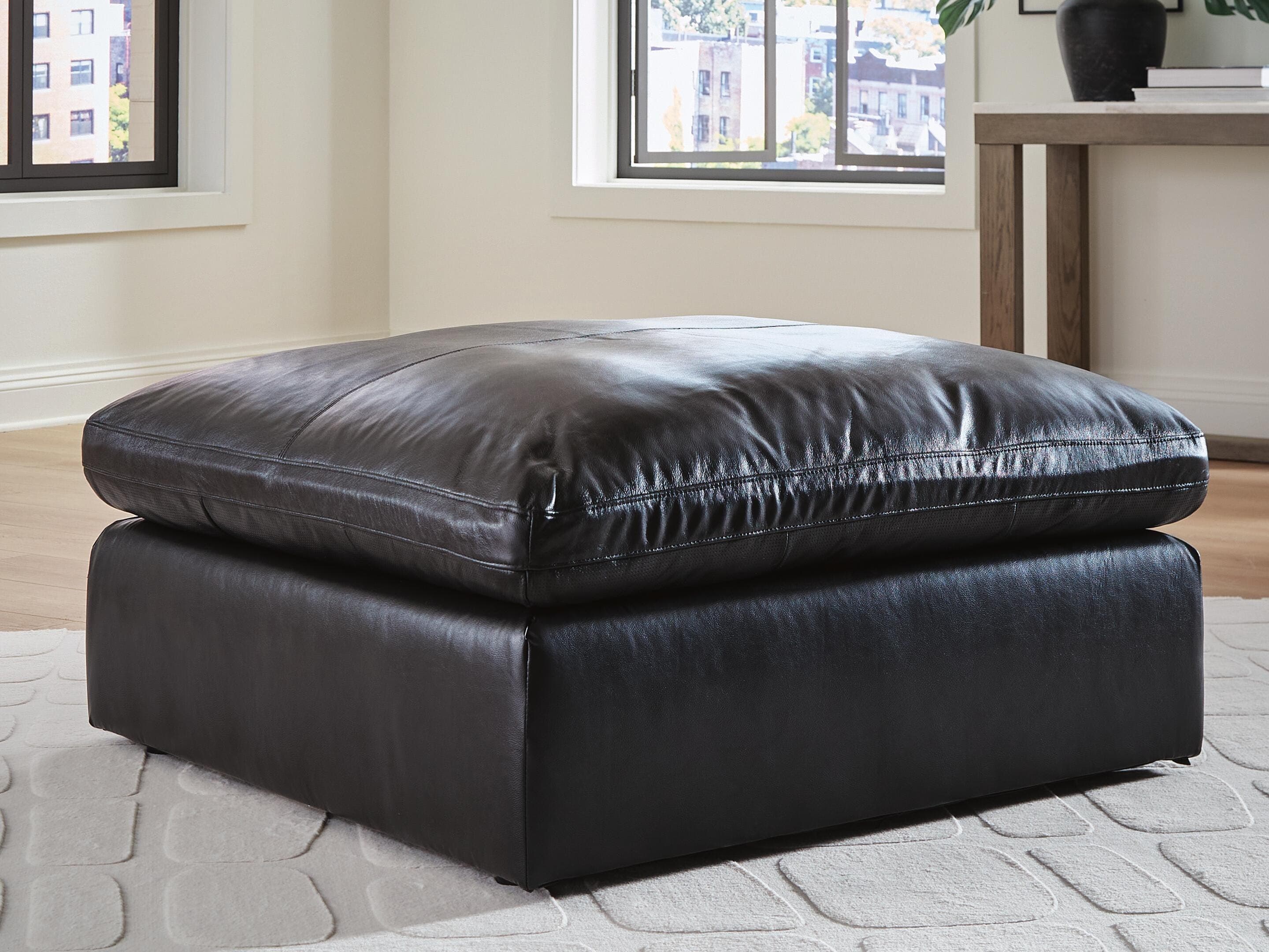 Emilia Oversized Accent Ottoman — Black/Gray — view 2