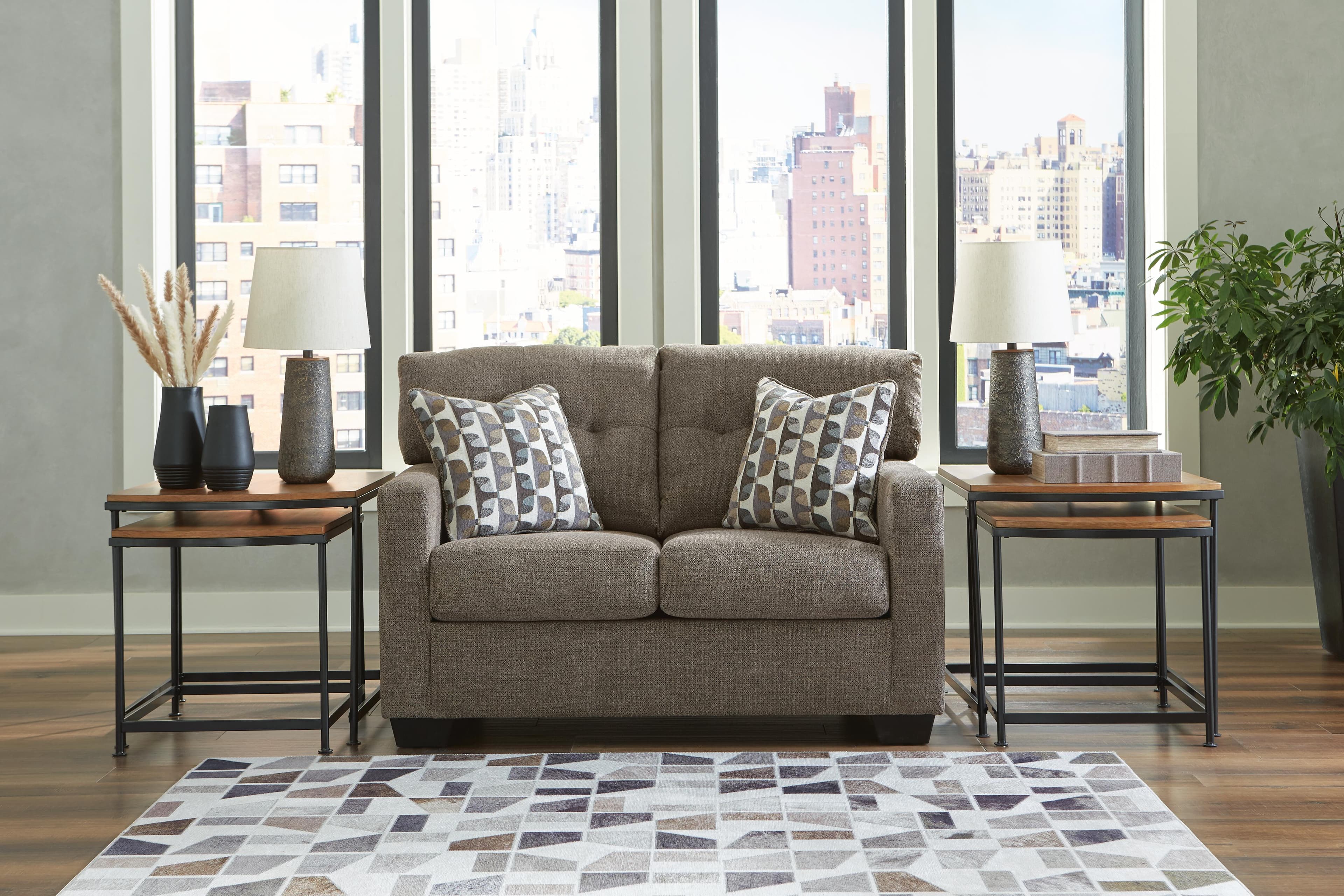 Mahoney Loveseat — Brown/Beige — view 2