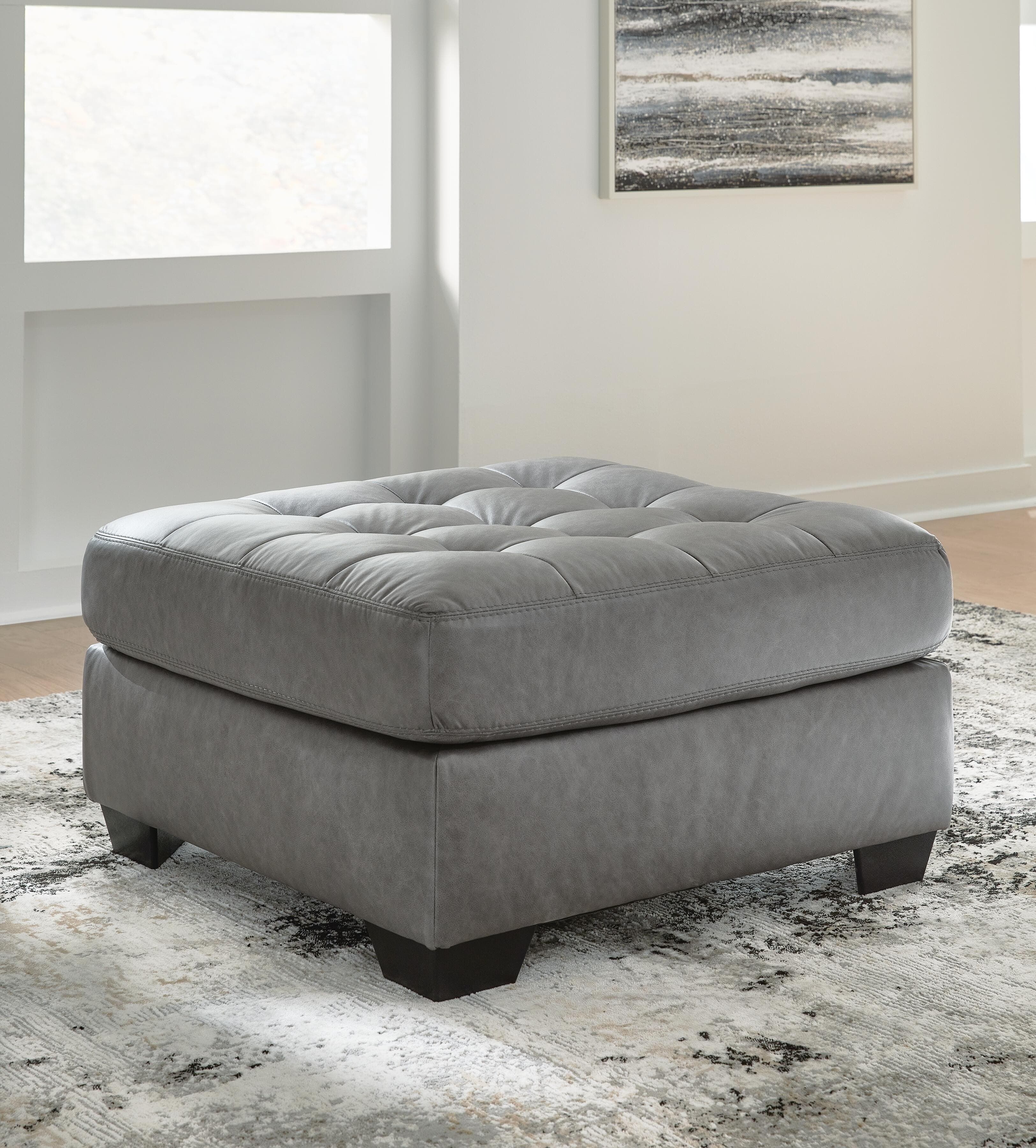 Clairette Court Oversized Accent Ottoman — Black/Gray — view 2