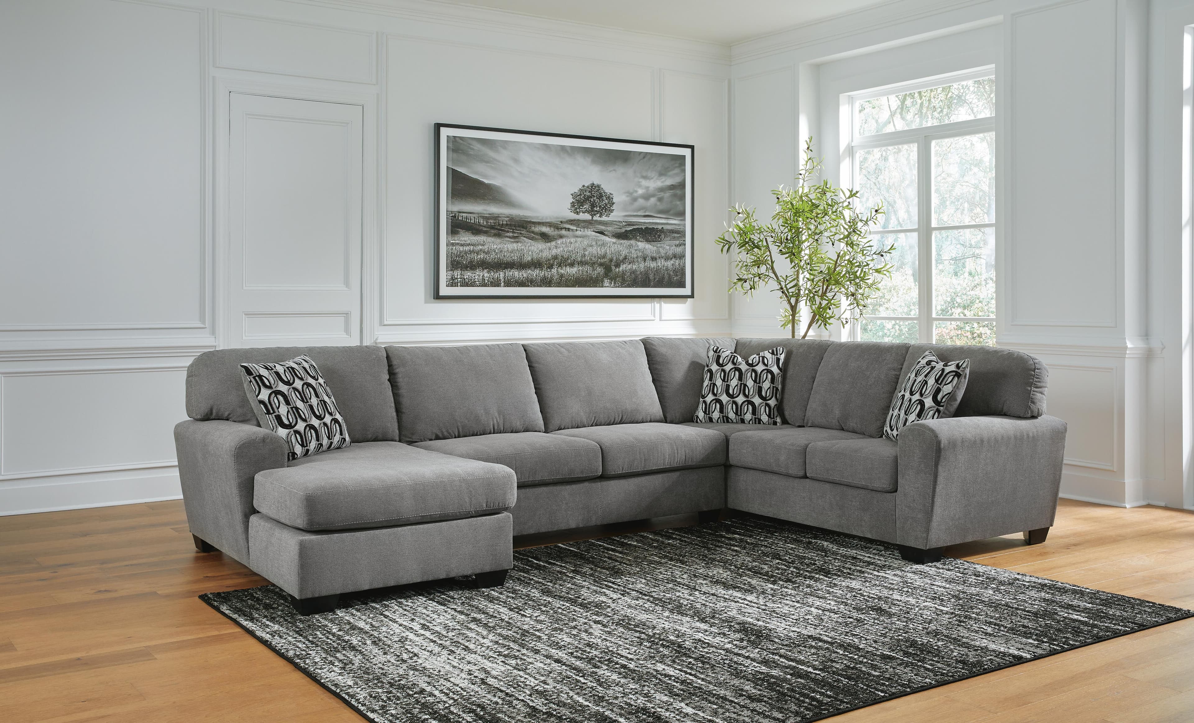 Birkdale Court 3-Piece Sectional with Chaise — Black/Gray — view 2