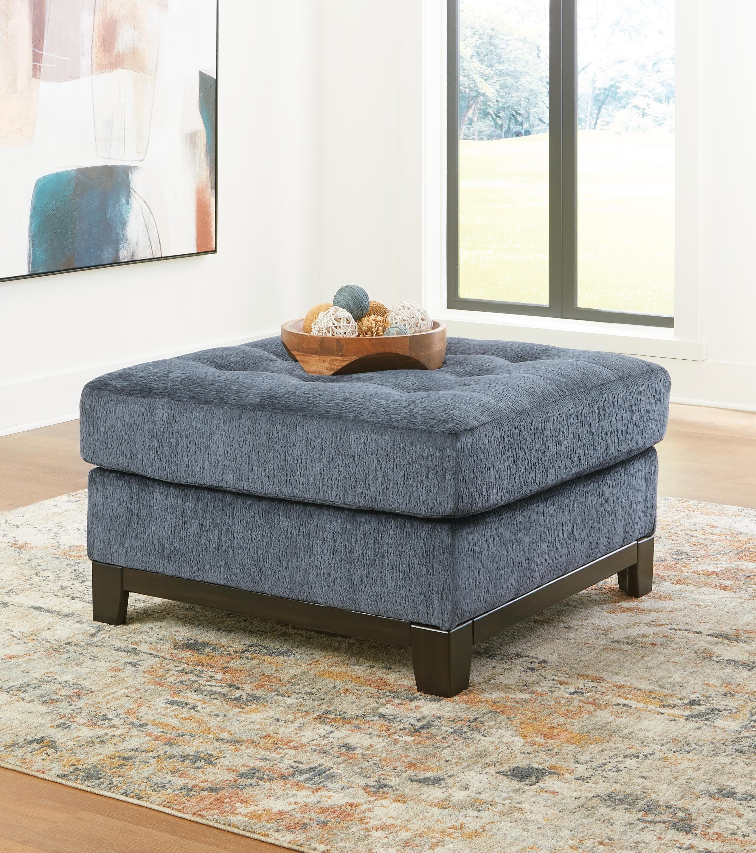 Maxon Place Oversized Accent Ottoman — Blue — view 2