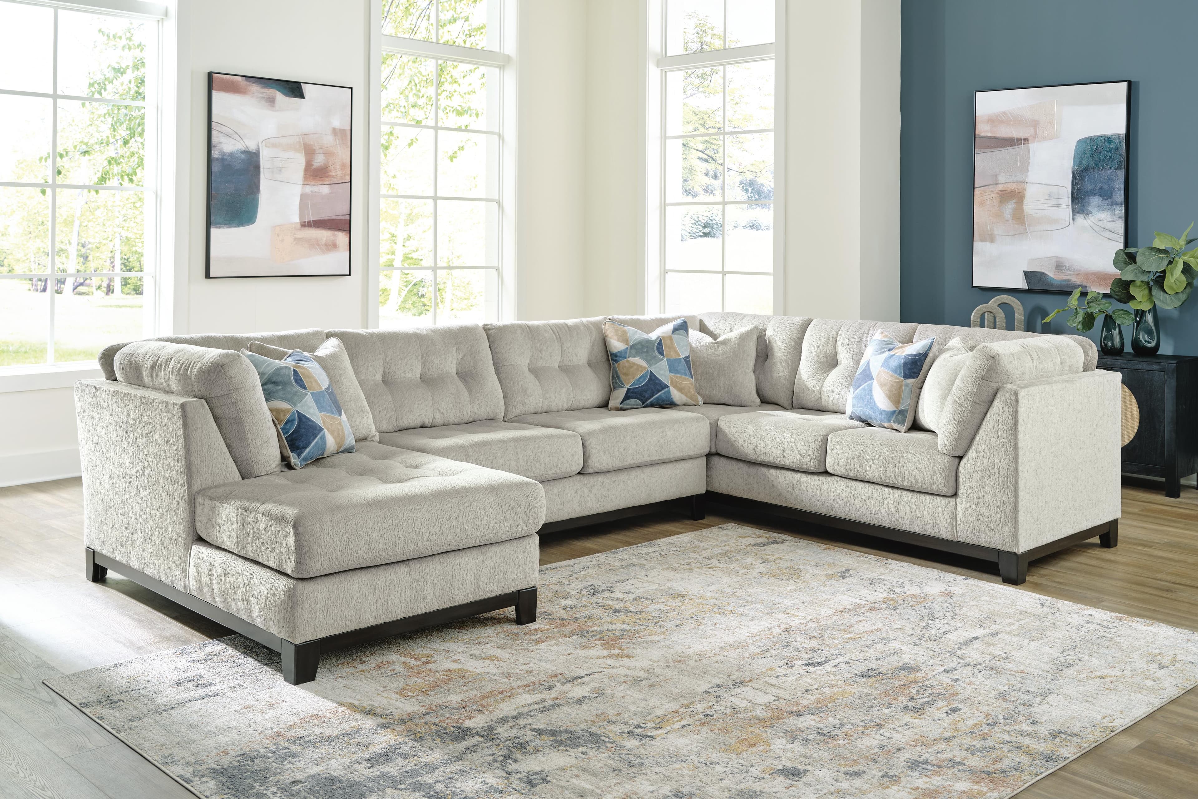 Maxon Place 3-Piece Sectional with Chaise — Black/Gray — view 2