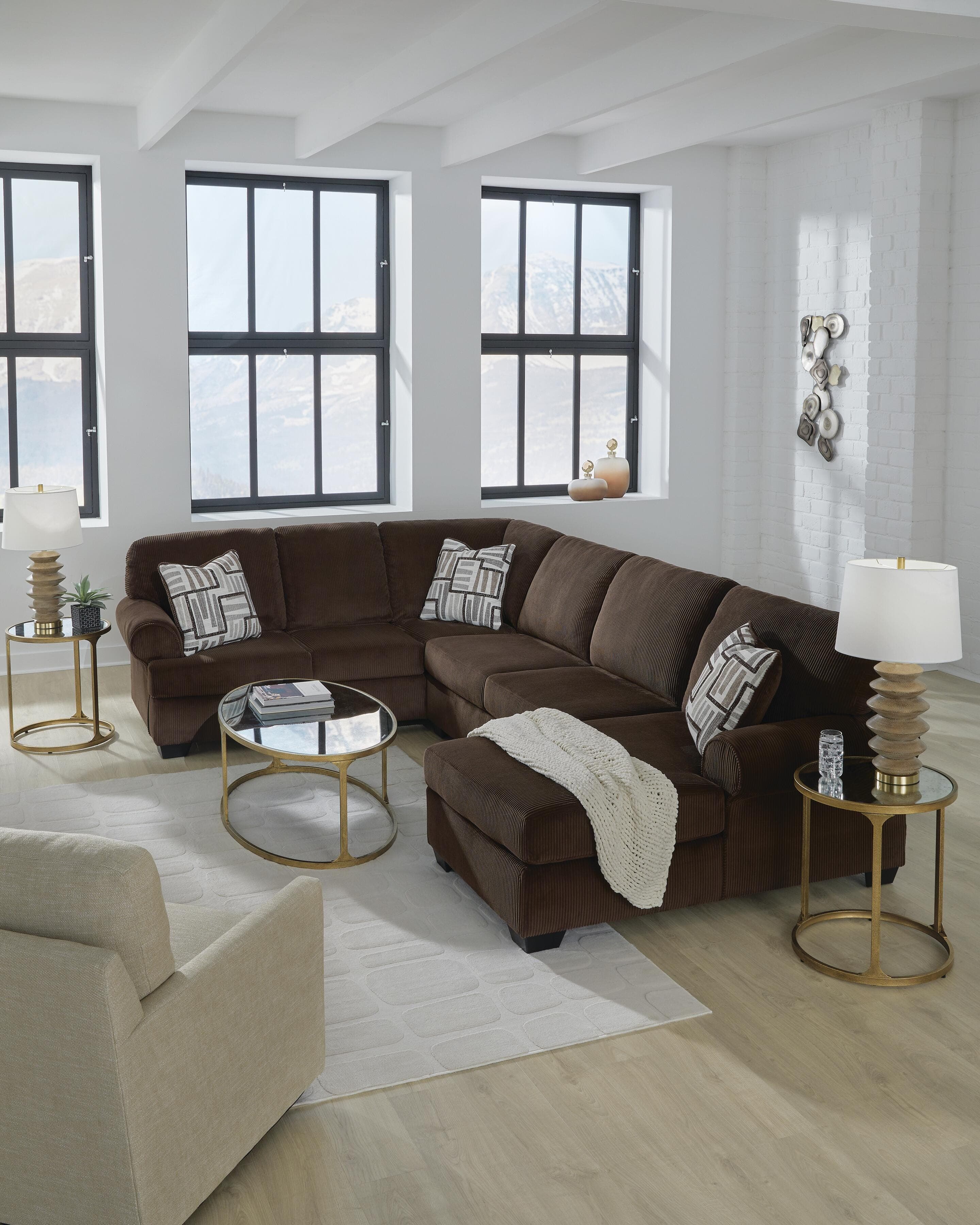 Landsings 3-Piece Sectional with Chaise — Chocolate — view 3