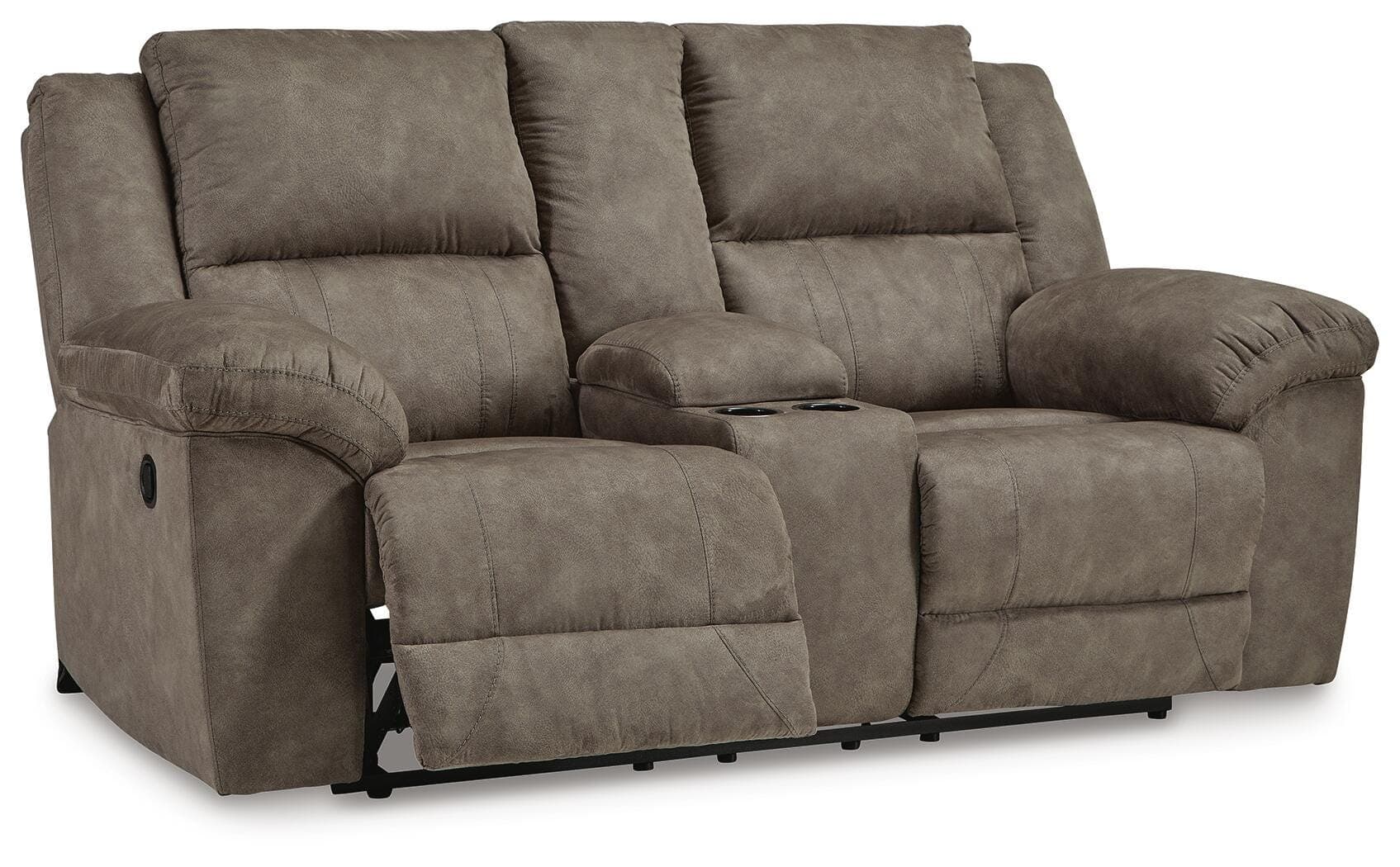 Laresview Reclining Loveseat with Console — Black/Gray — view 3
