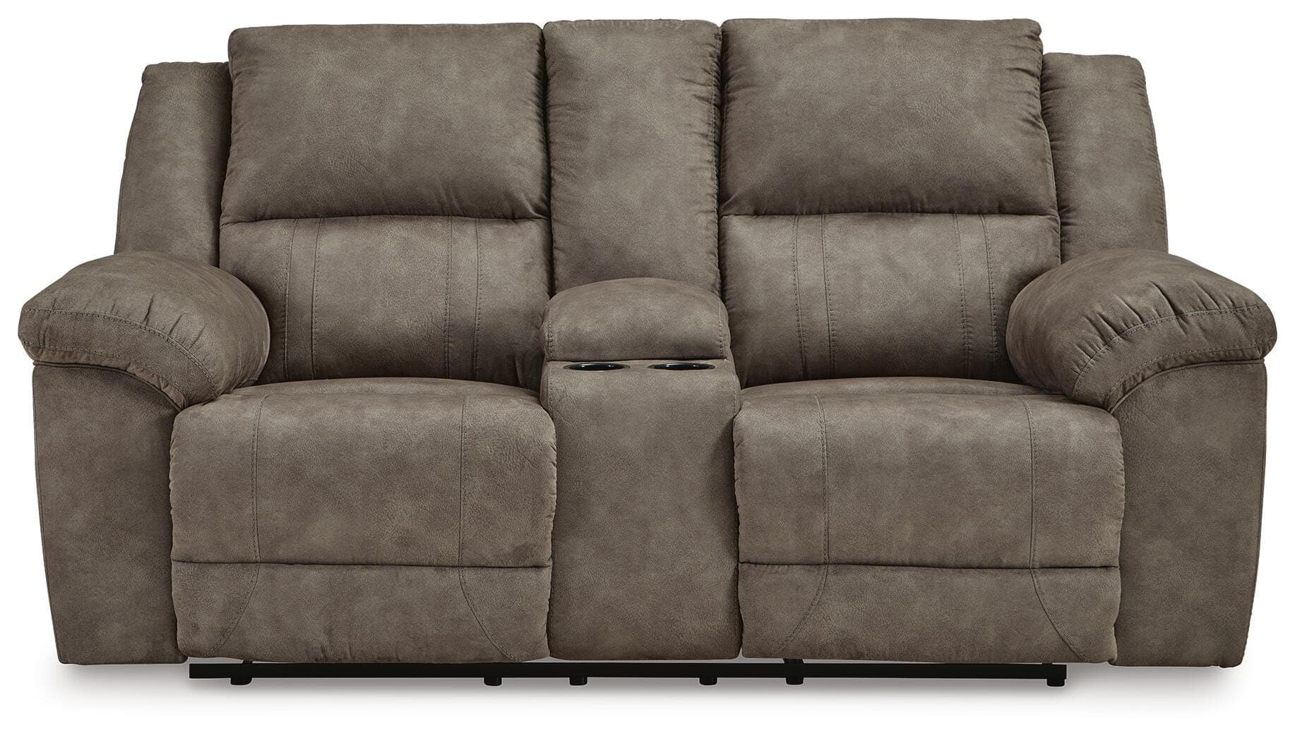 Laresview Reclining Loveseat with Console — Black/Gray — view 4