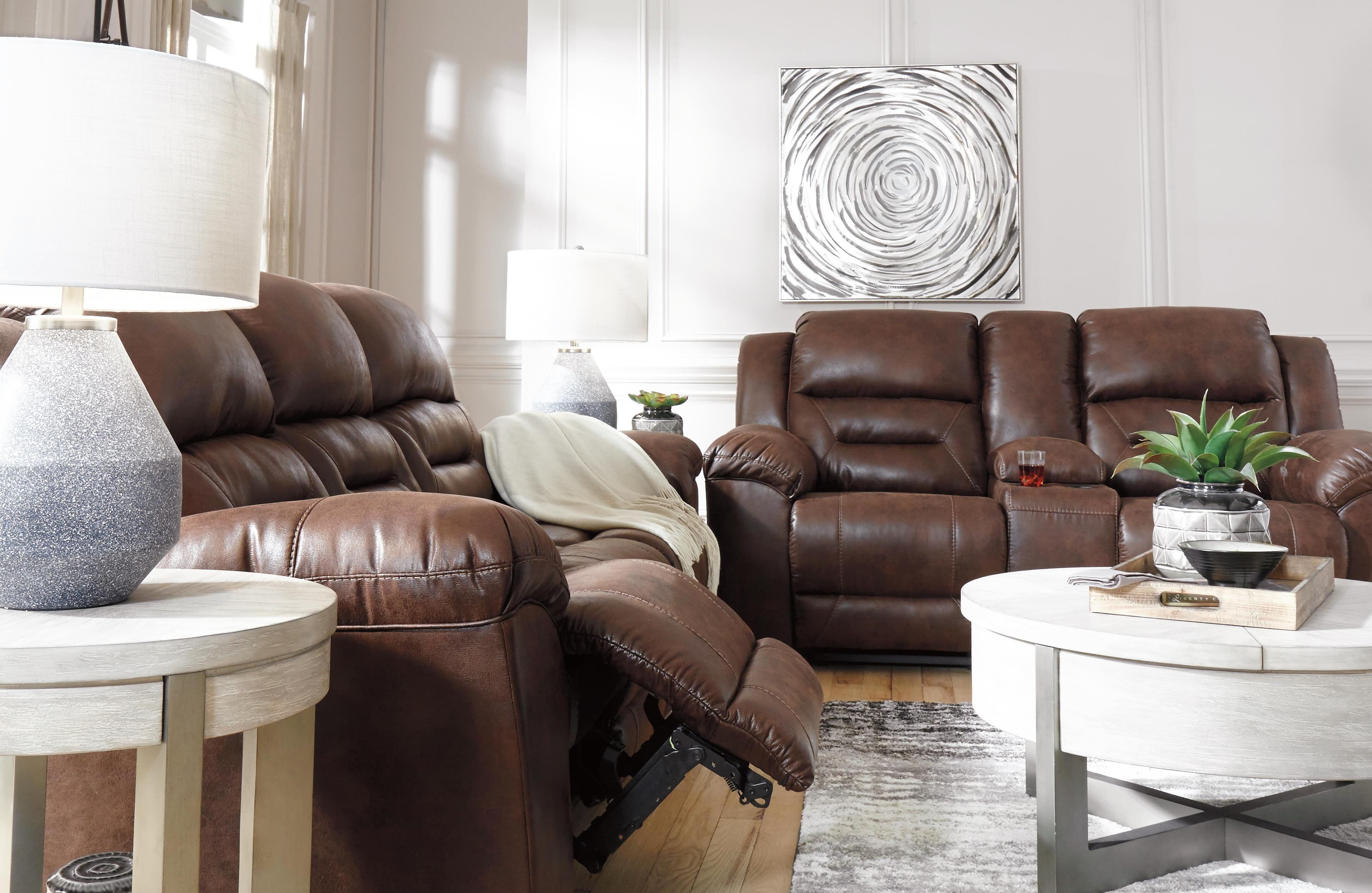Stoneland Reclining Sofa — Brown/Beige — view 7