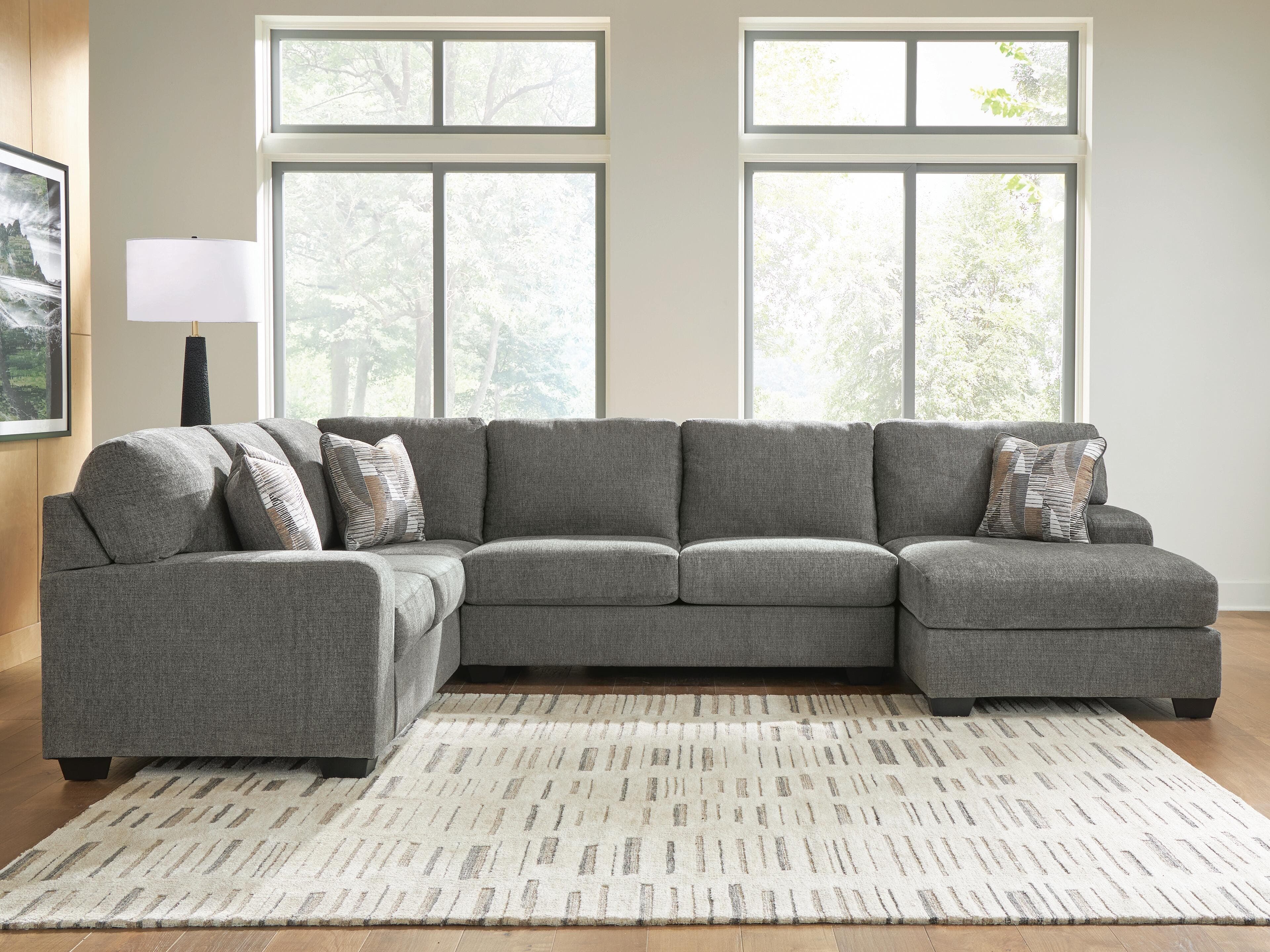 Newellen 3-Piece Sleeper Sectional with Chaise — Greystone — view 2