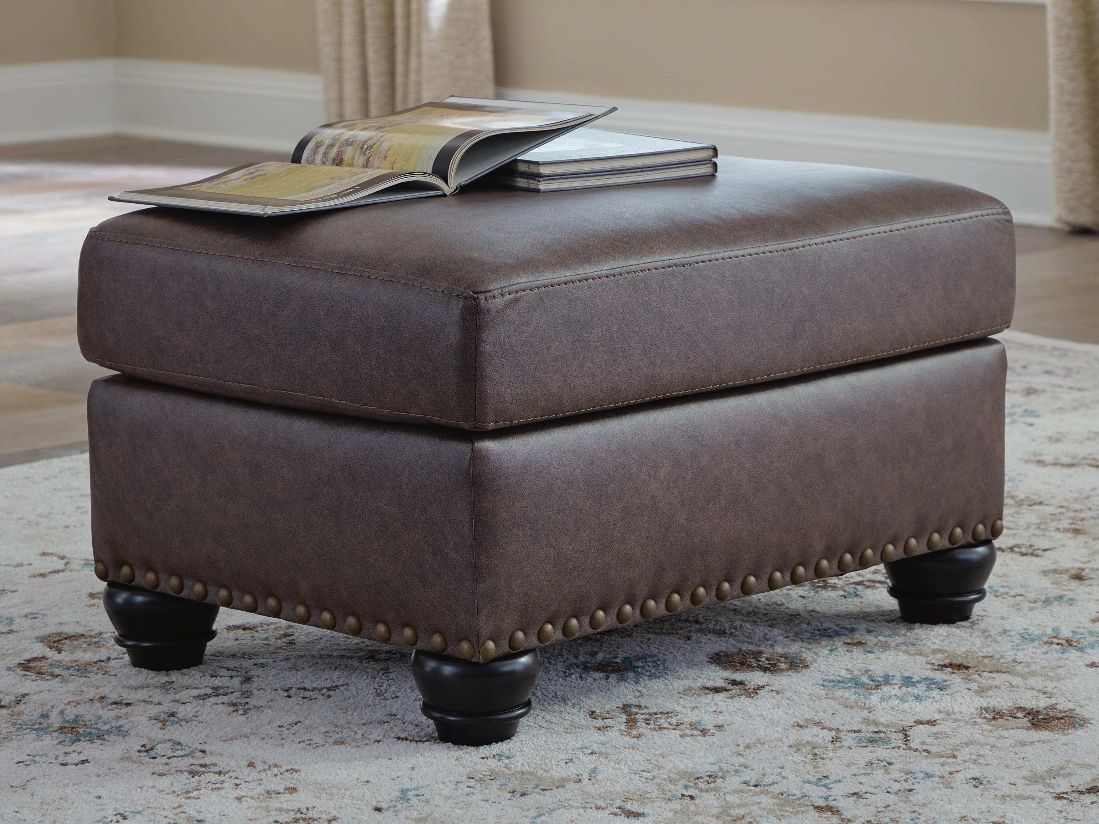 Roxmere Ottoman — Brown/Beige — view 2
