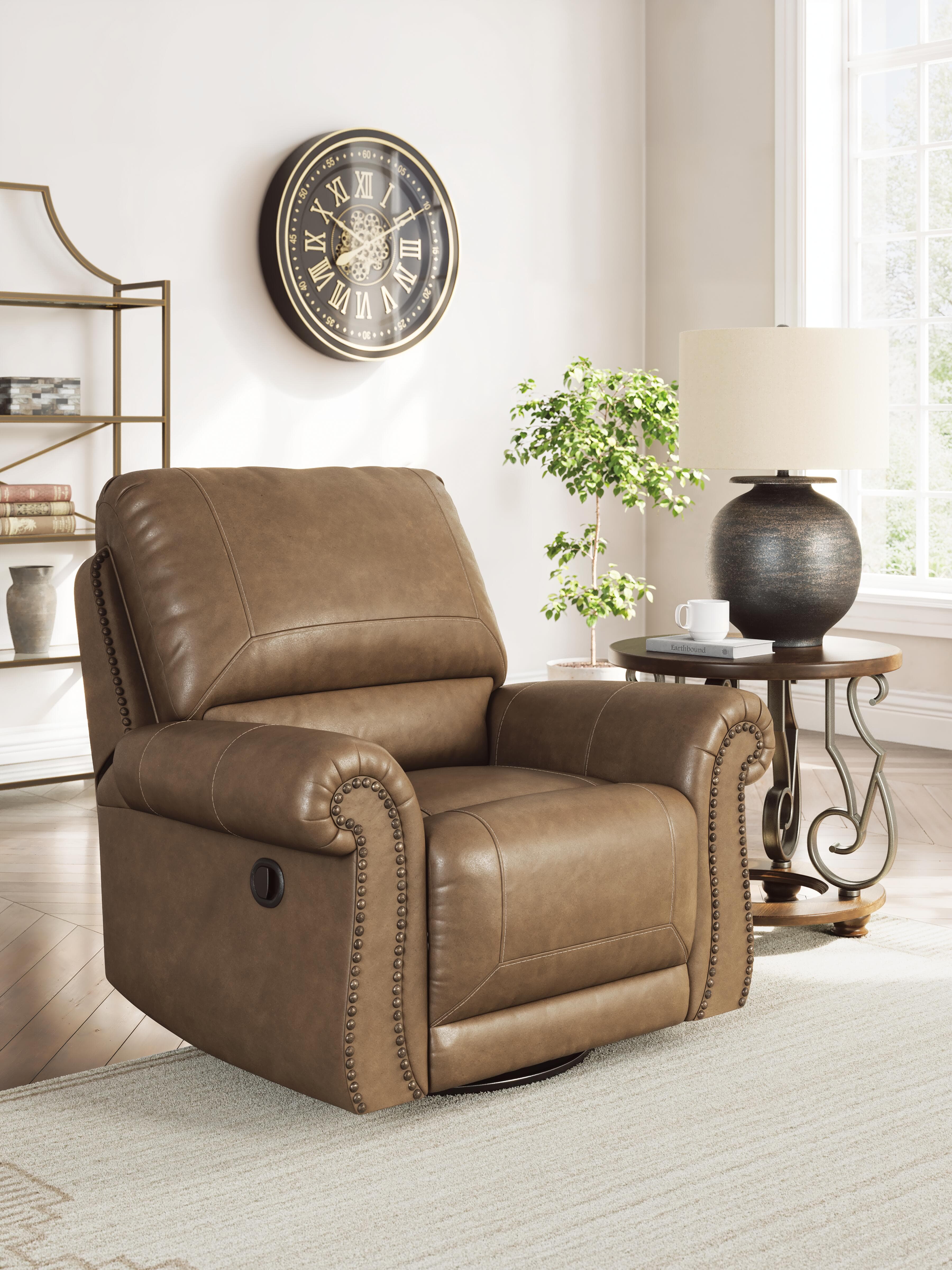 Shadsburne Swivel Glider Recliner — Brown/Beige — view 2