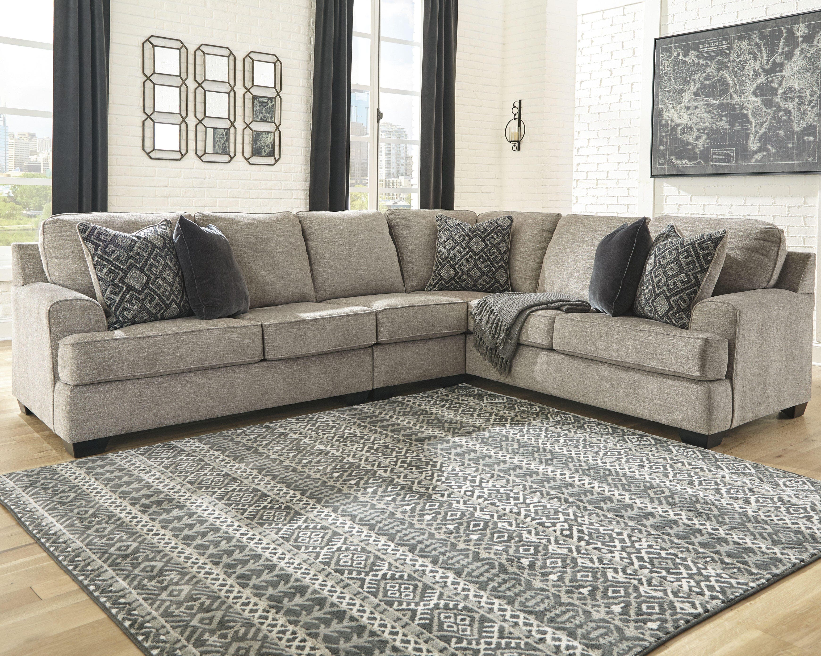 Bovarian 3-Piece Sectional — Black/Gray — view 2