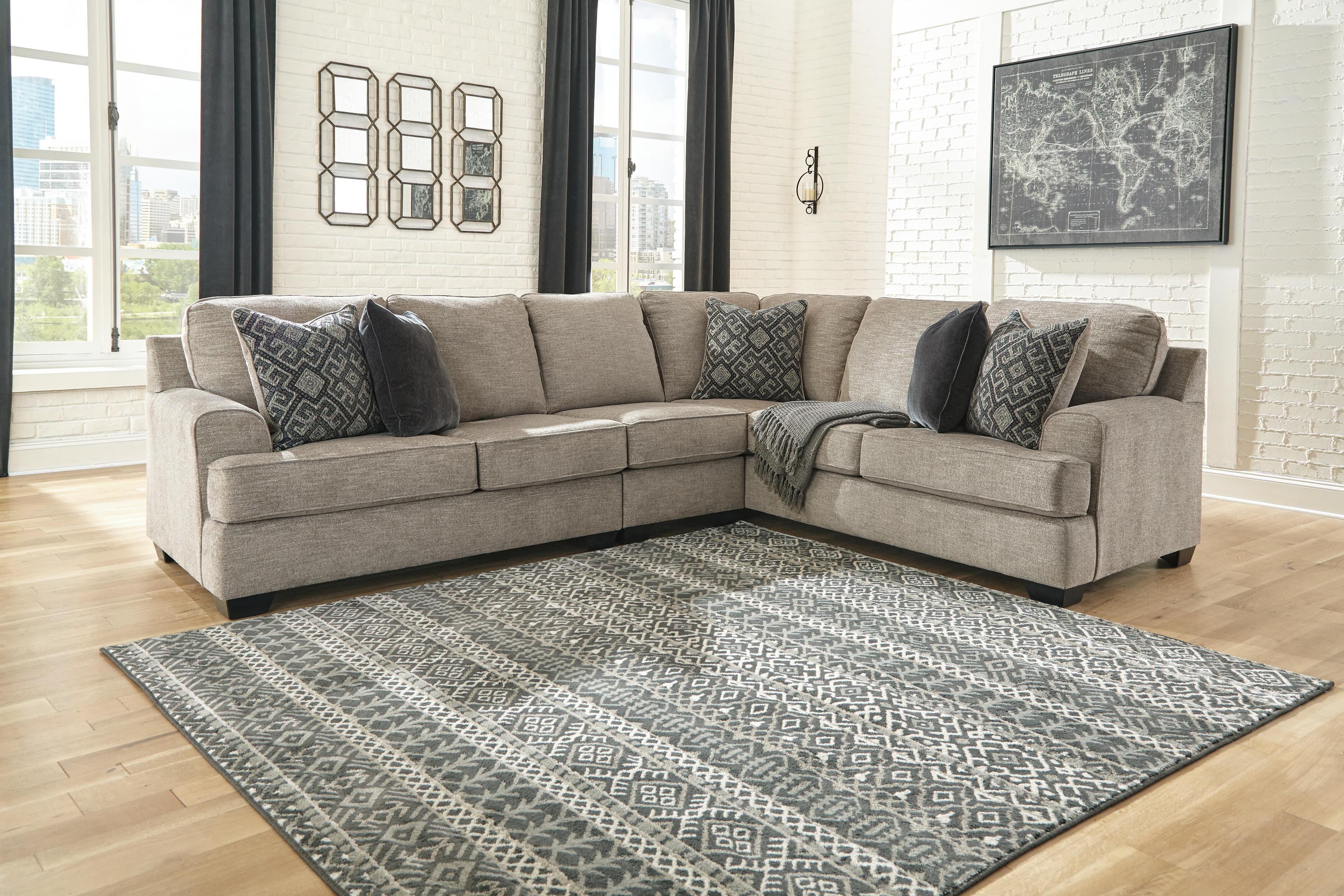 Bovarian 3-Piece Sectional — Black/Gray — view 5