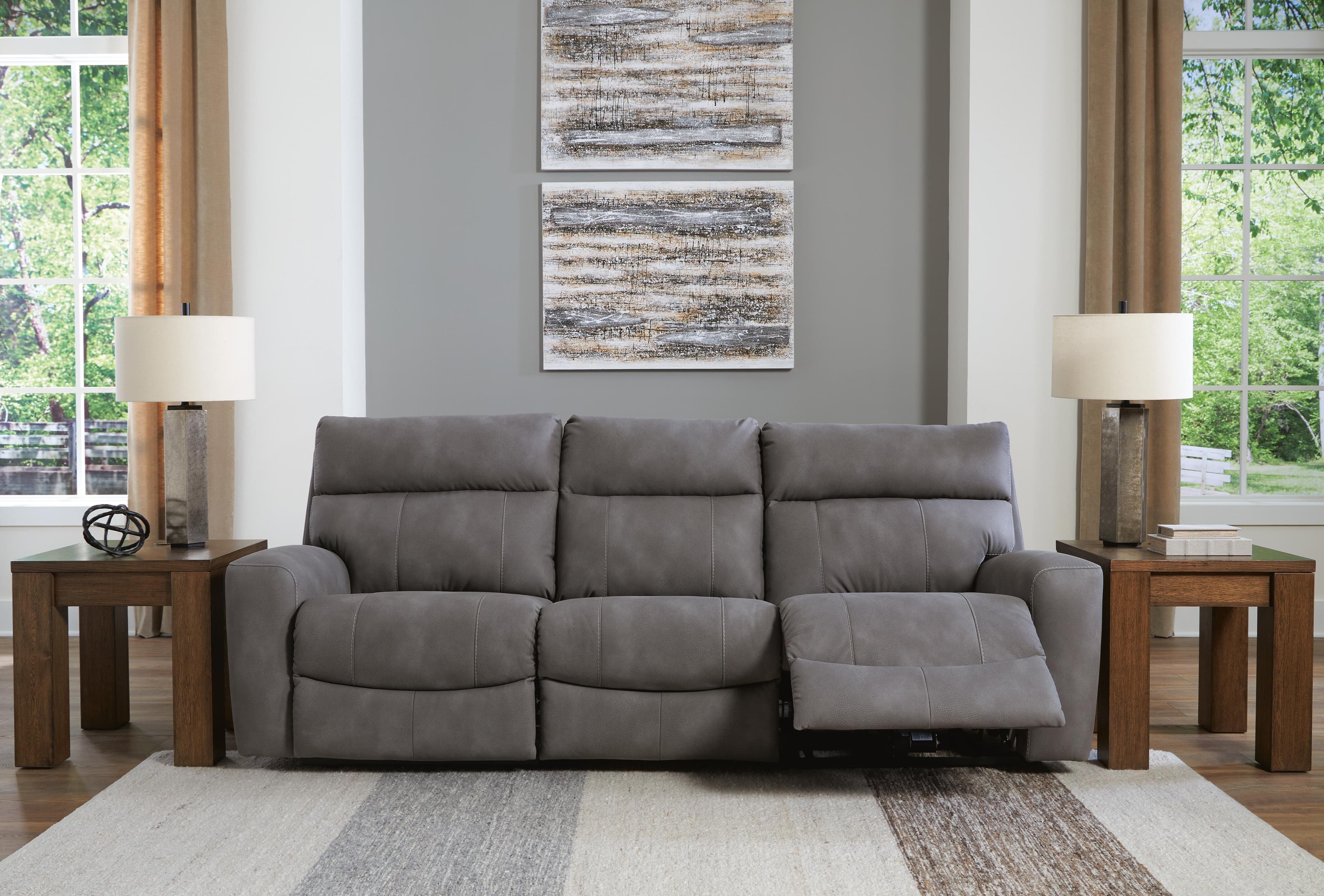 Next-Gen Durapella 3-Piece Power Reclining Sectional Sofa — Black/Gray — view 4