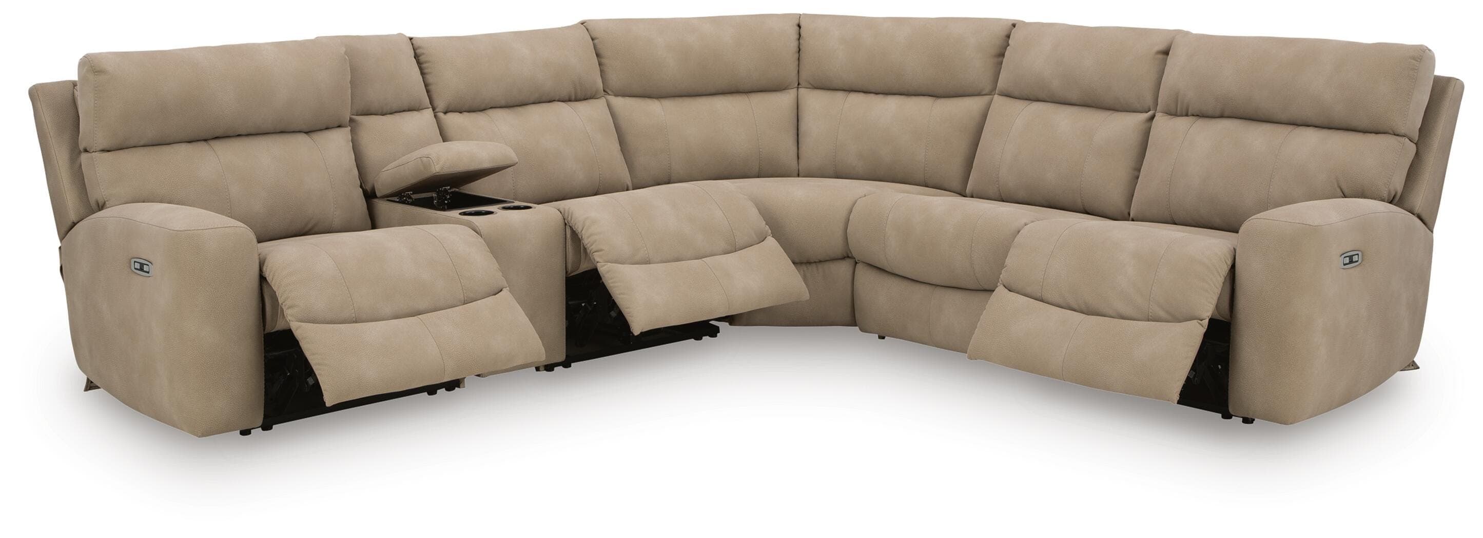 Next-Gen Durapella 6-Piece Power Reclining Sectional — Brown/Beige — view 3