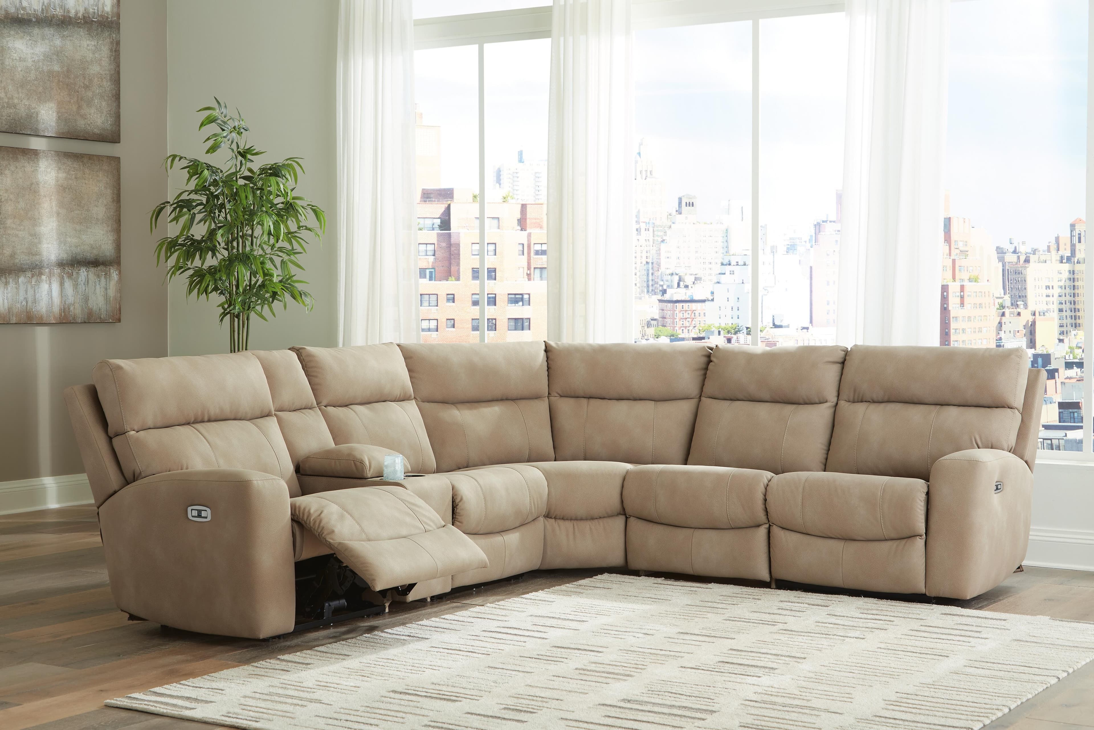 Next-Gen Durapella 6-Piece Power Reclining Sectional — Brown/Beige — view 2