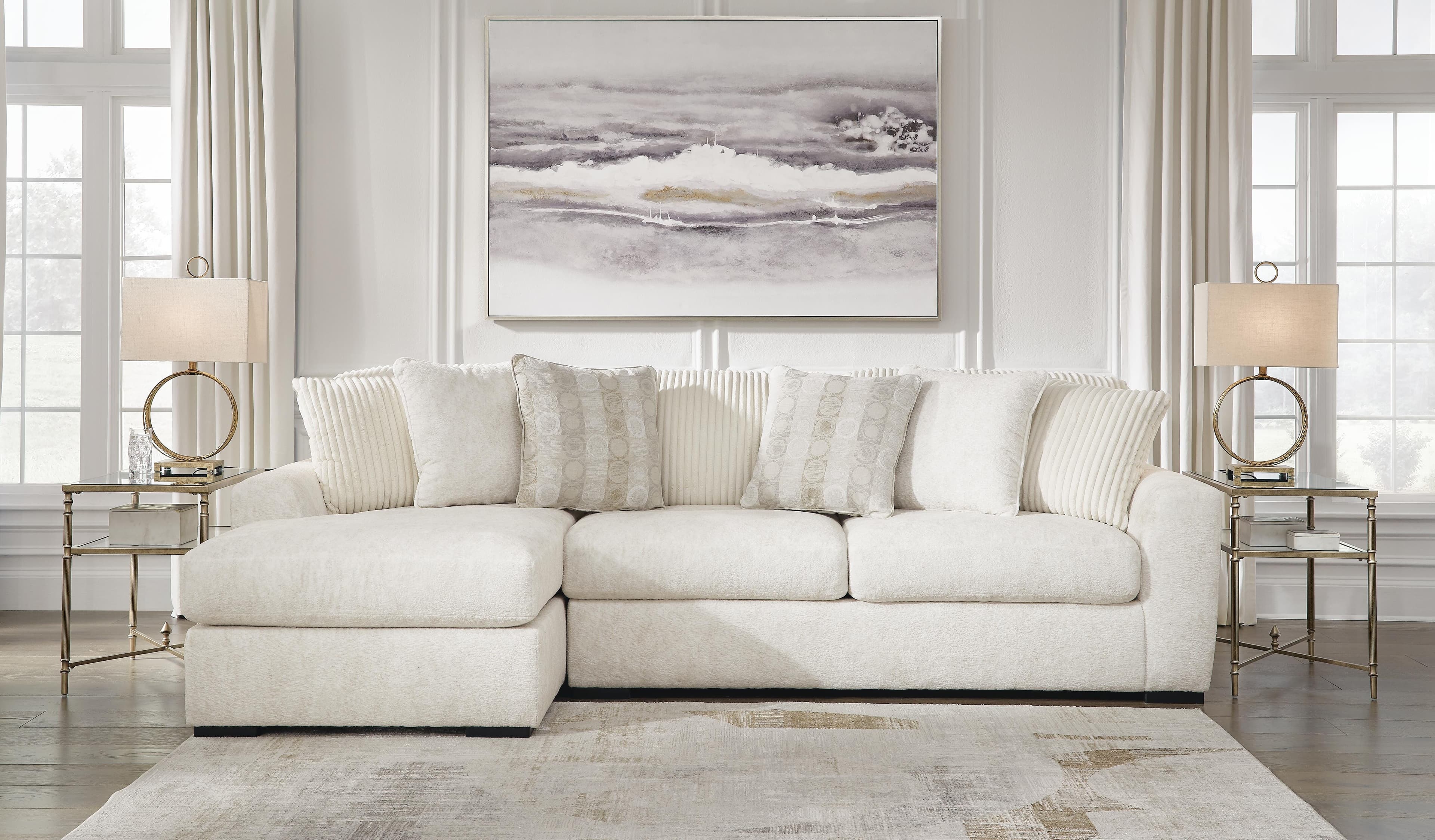 Chessington 2-Piece Sectional with Chaise — White — view 3