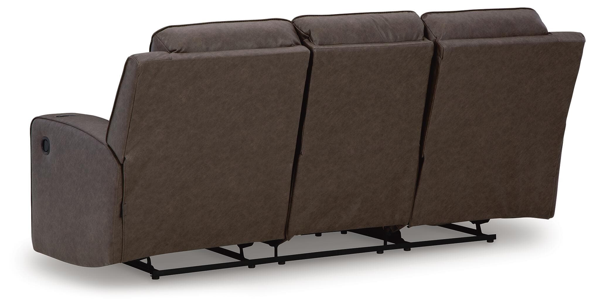 Lavenhorne Reclining Sofa with Drop Down Table — Black/Gray — view 6