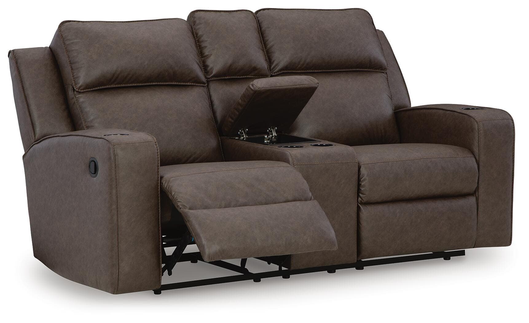 Lavenhorne Reclining Loveseat with Console — Black/Gray — view 3