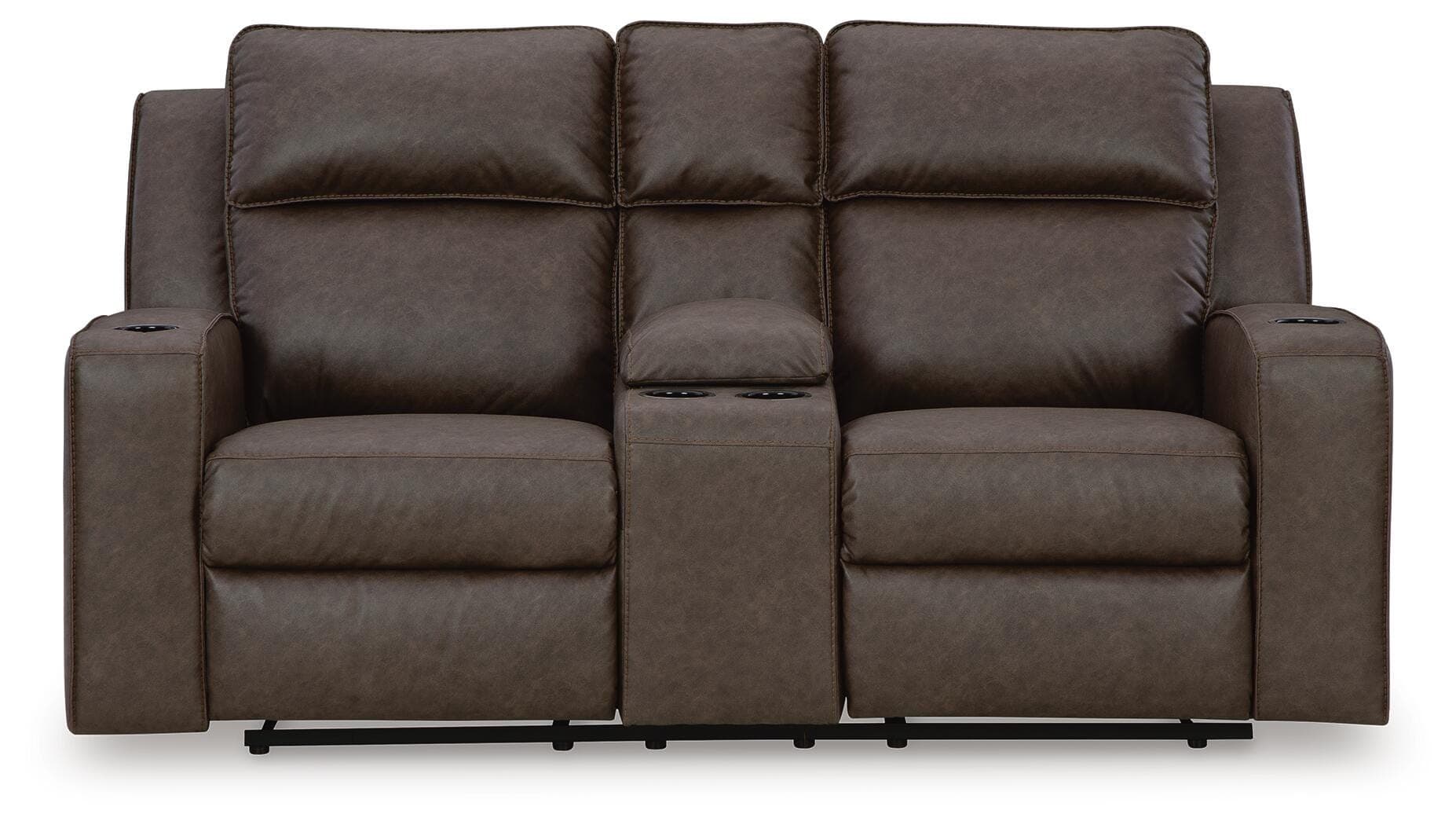 Lavenhorne Reclining Loveseat with Console — Black/Gray — view 4