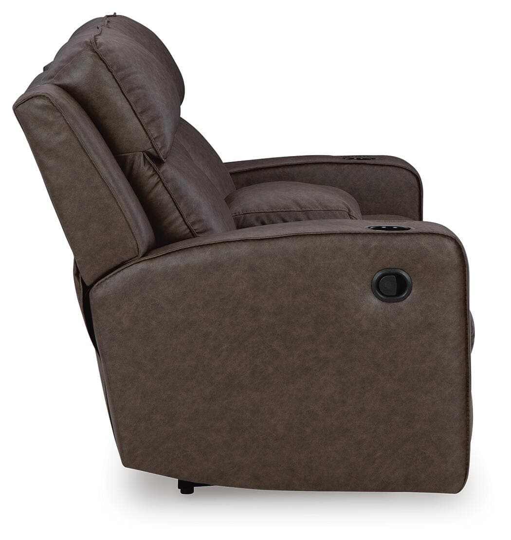Lavenhorne Reclining Loveseat with Console — Black/Gray — view 5