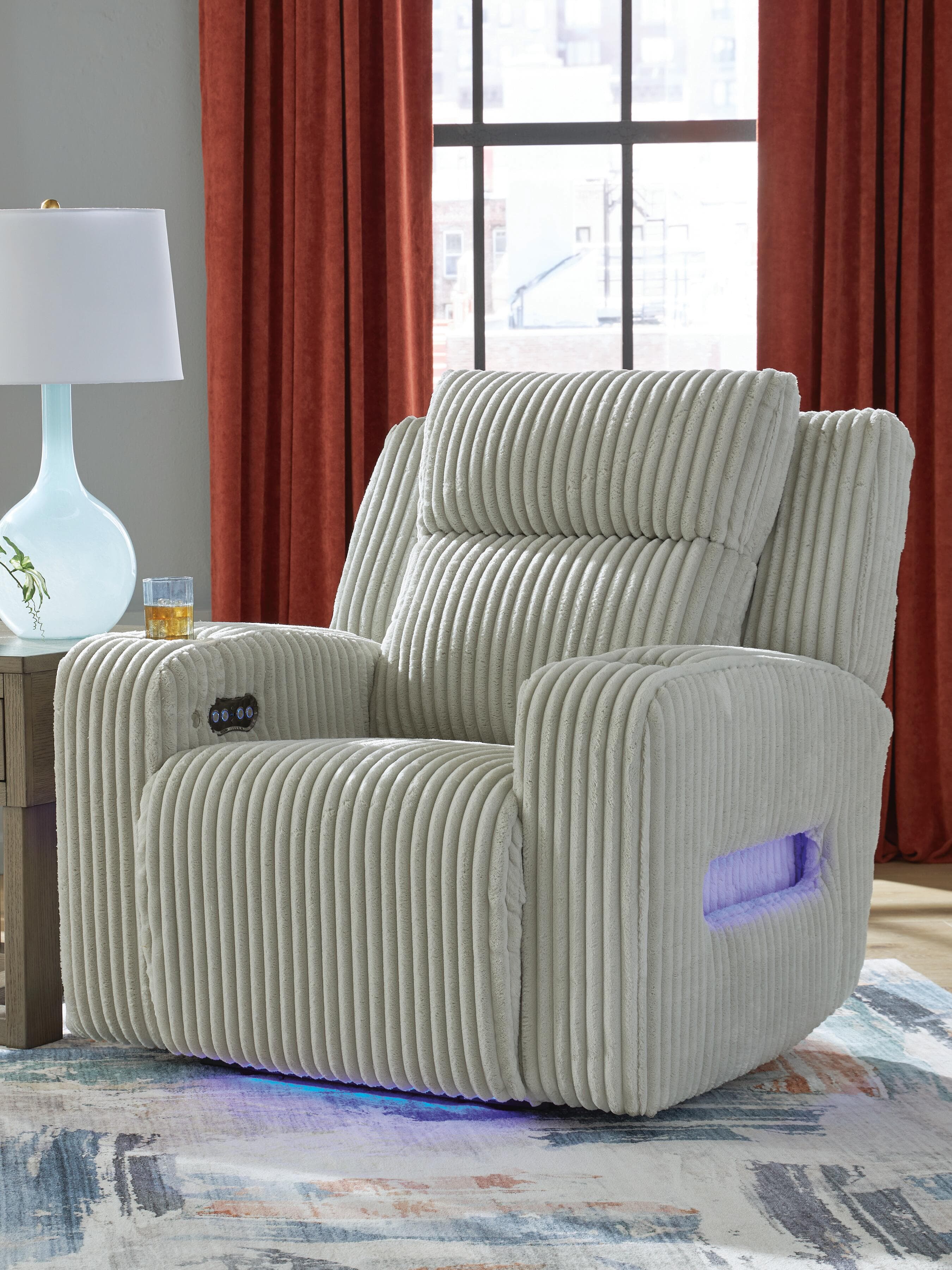 TwinBrooke Power Recliner — Black/Gray — view 2