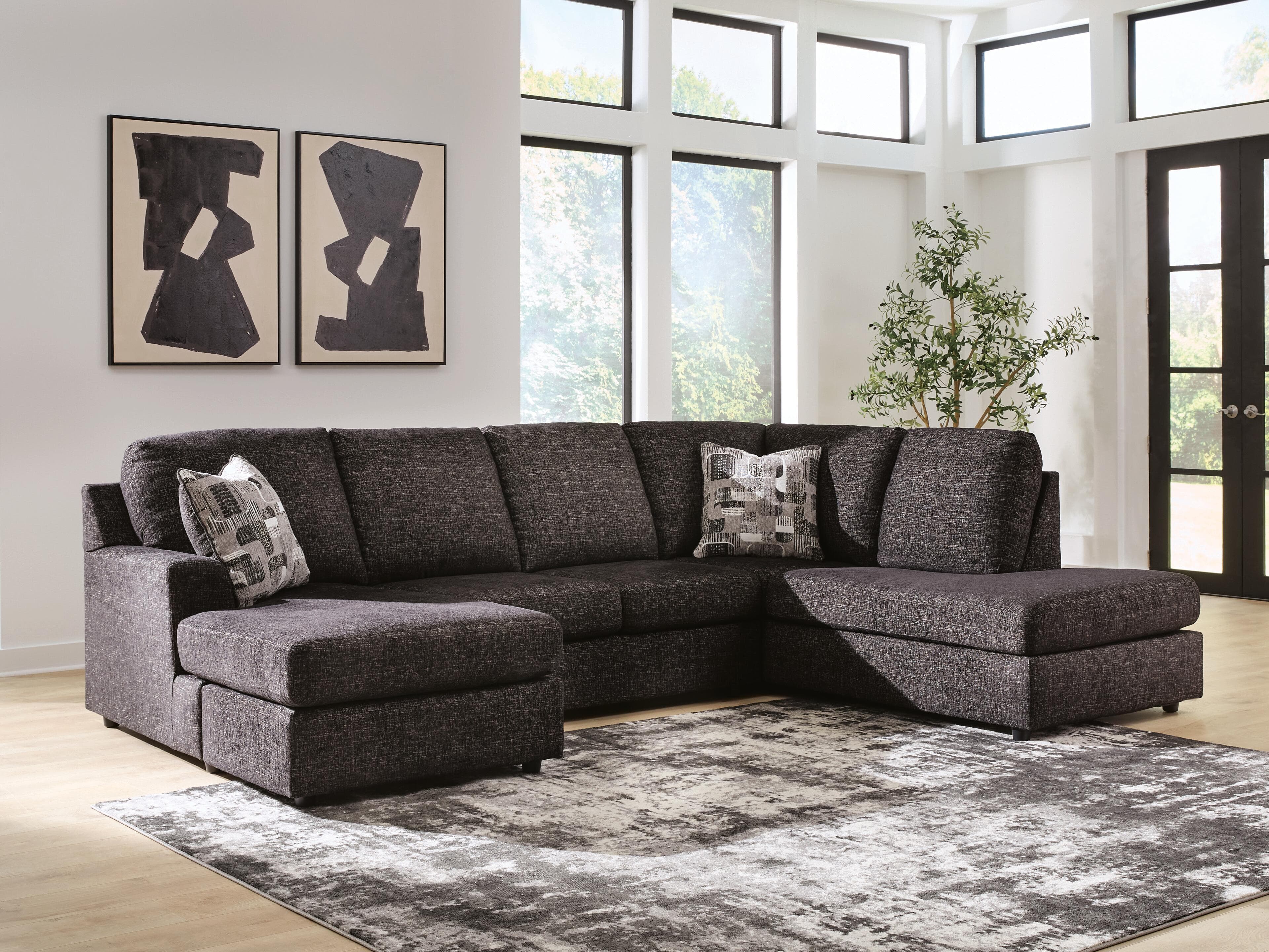 Coralene 2-Piece Sectional with Chaise — Onyx — view 2