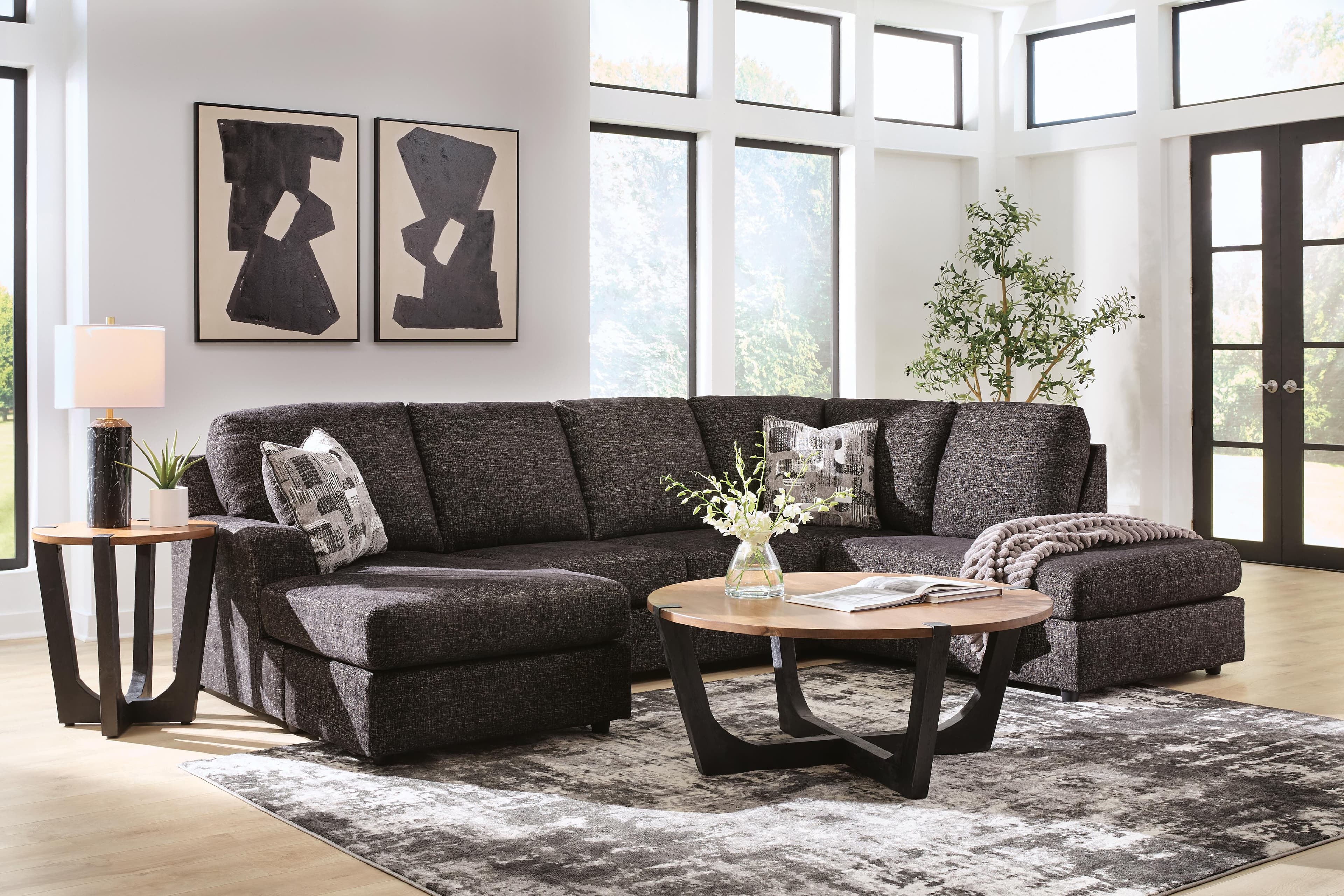 Coralene 2-Piece Sectional with Chaise — Onyx — view 3