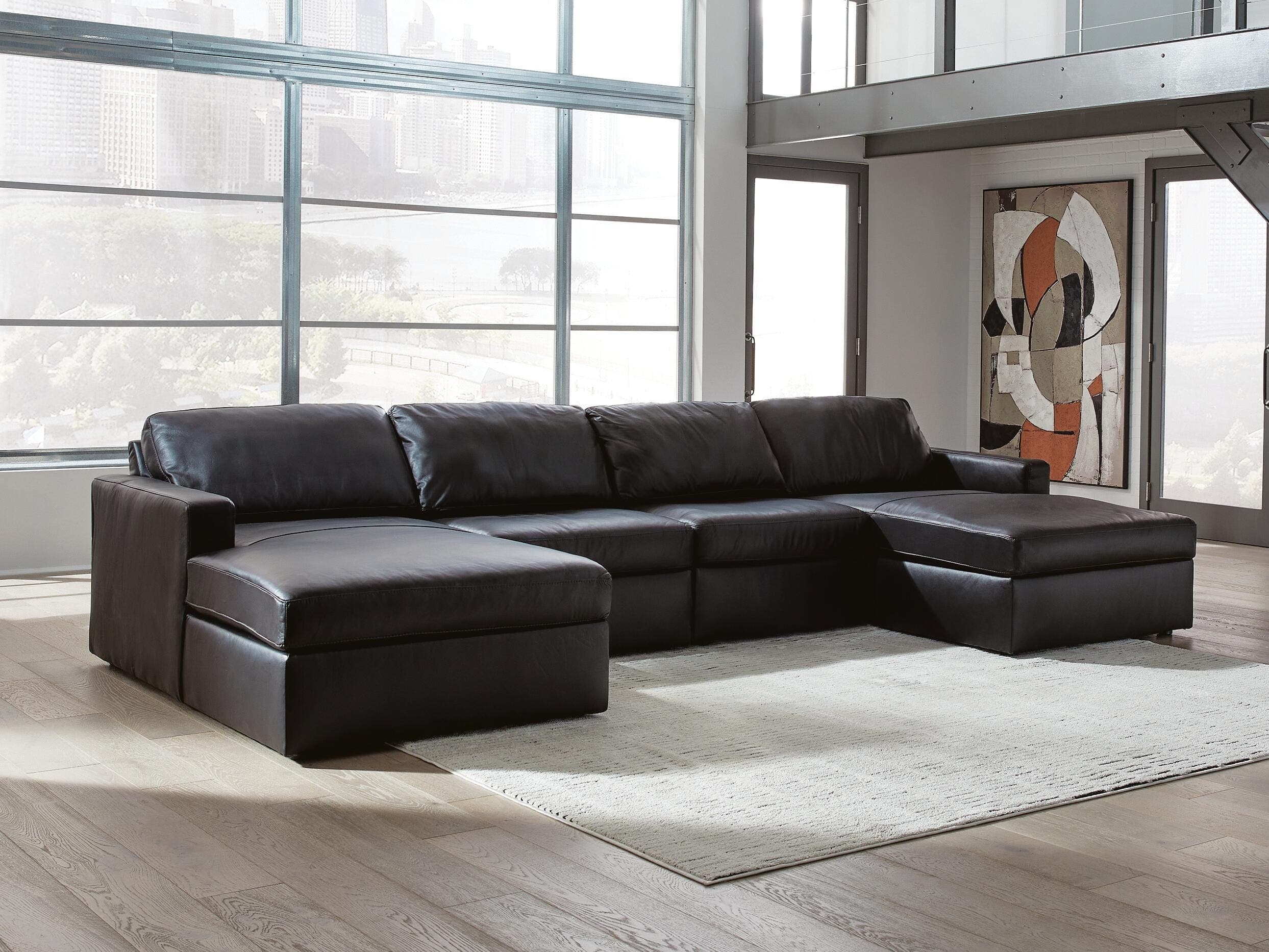 Modmax II 4-Piece Double Chaise Sectional — Black — view 2