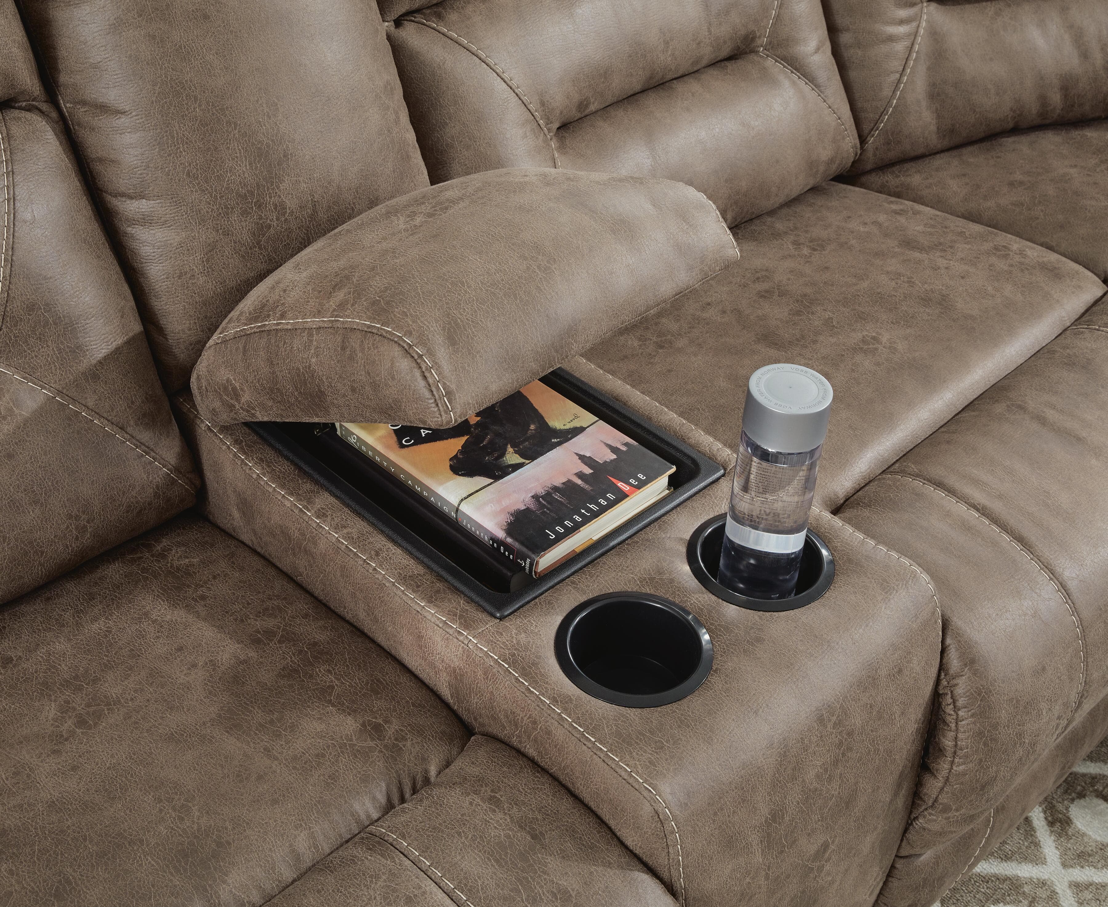 Ravenel 3-Piece Power Reclining Sectional — Brown/Beige — view 4