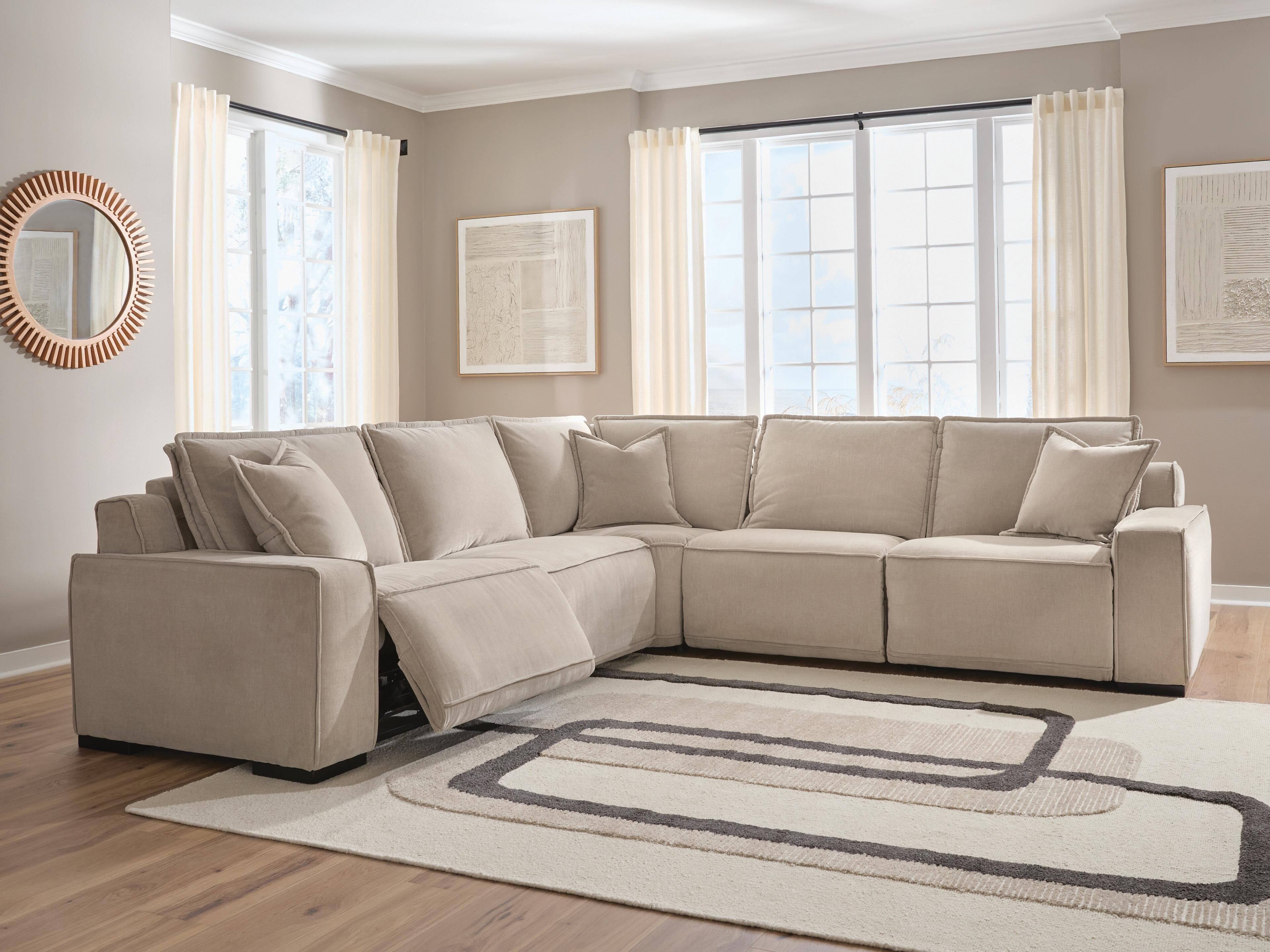 Carceri 5-Piece Power Sectional Reclining Sofa — Cashmere — view 2