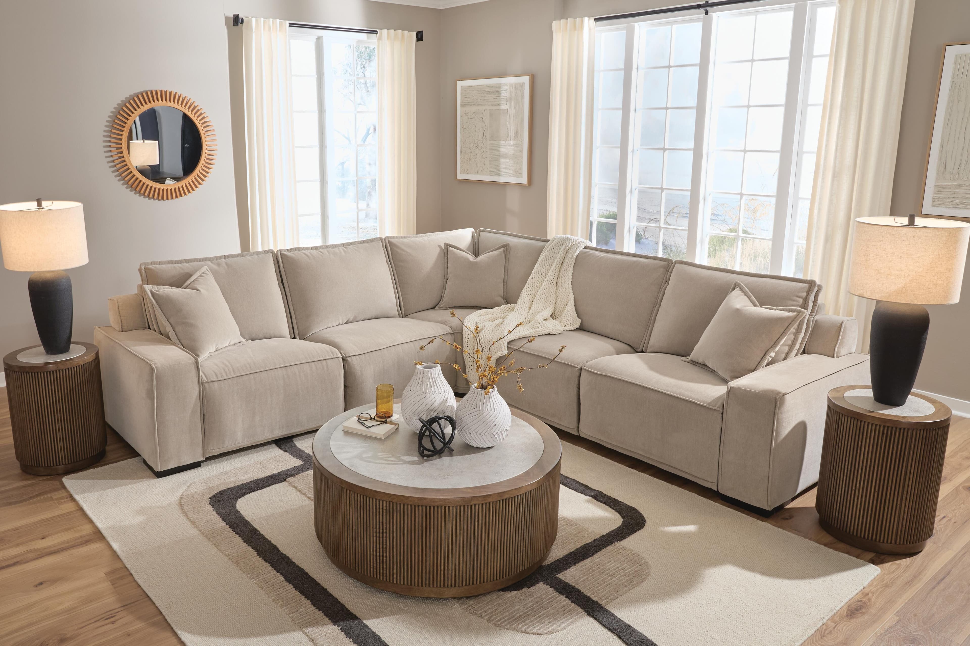 Carceri 5-Piece Power Sectional Reclining Sofa — Cashmere — view 6
